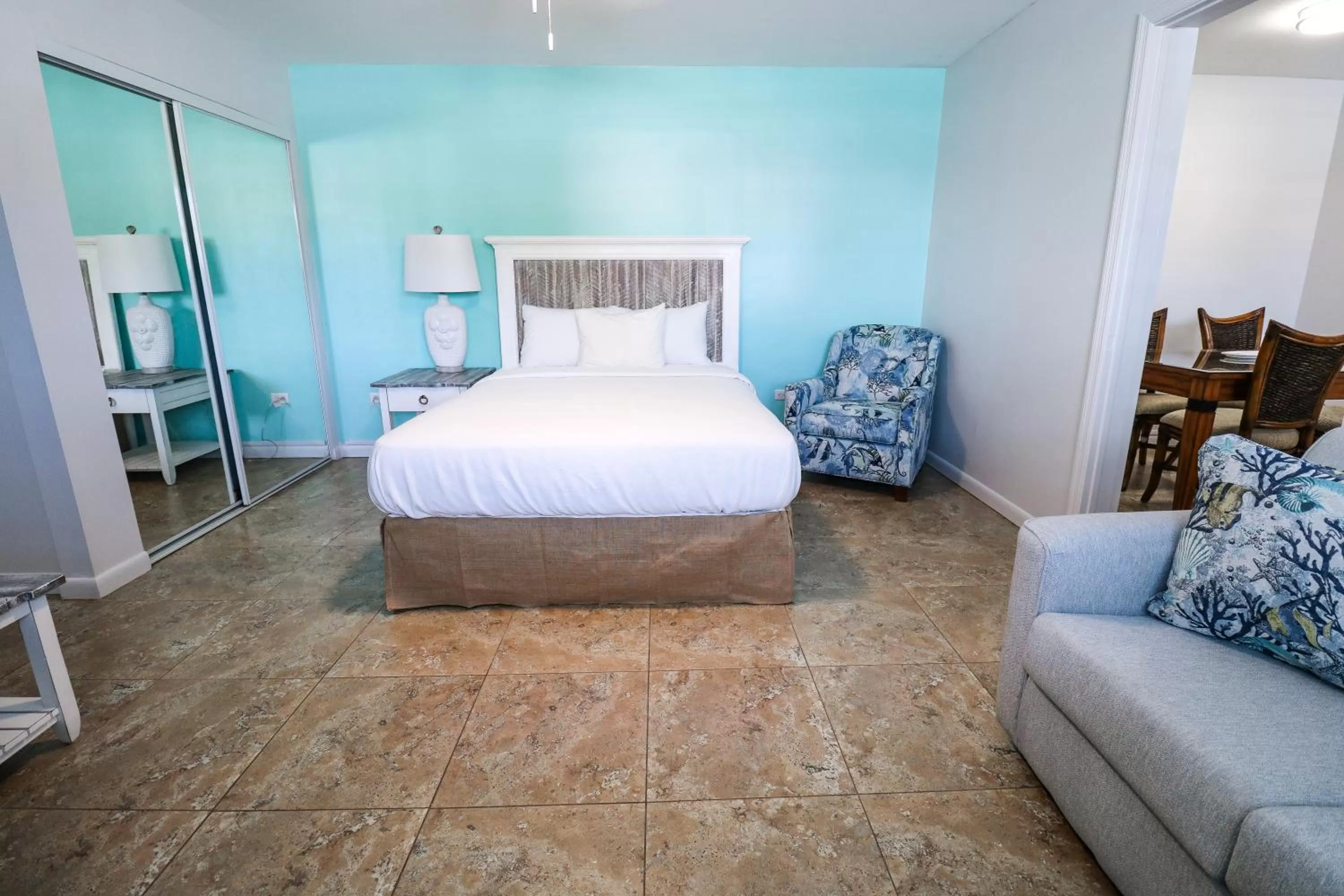 Bed in Drop Anchor Resort & Marina