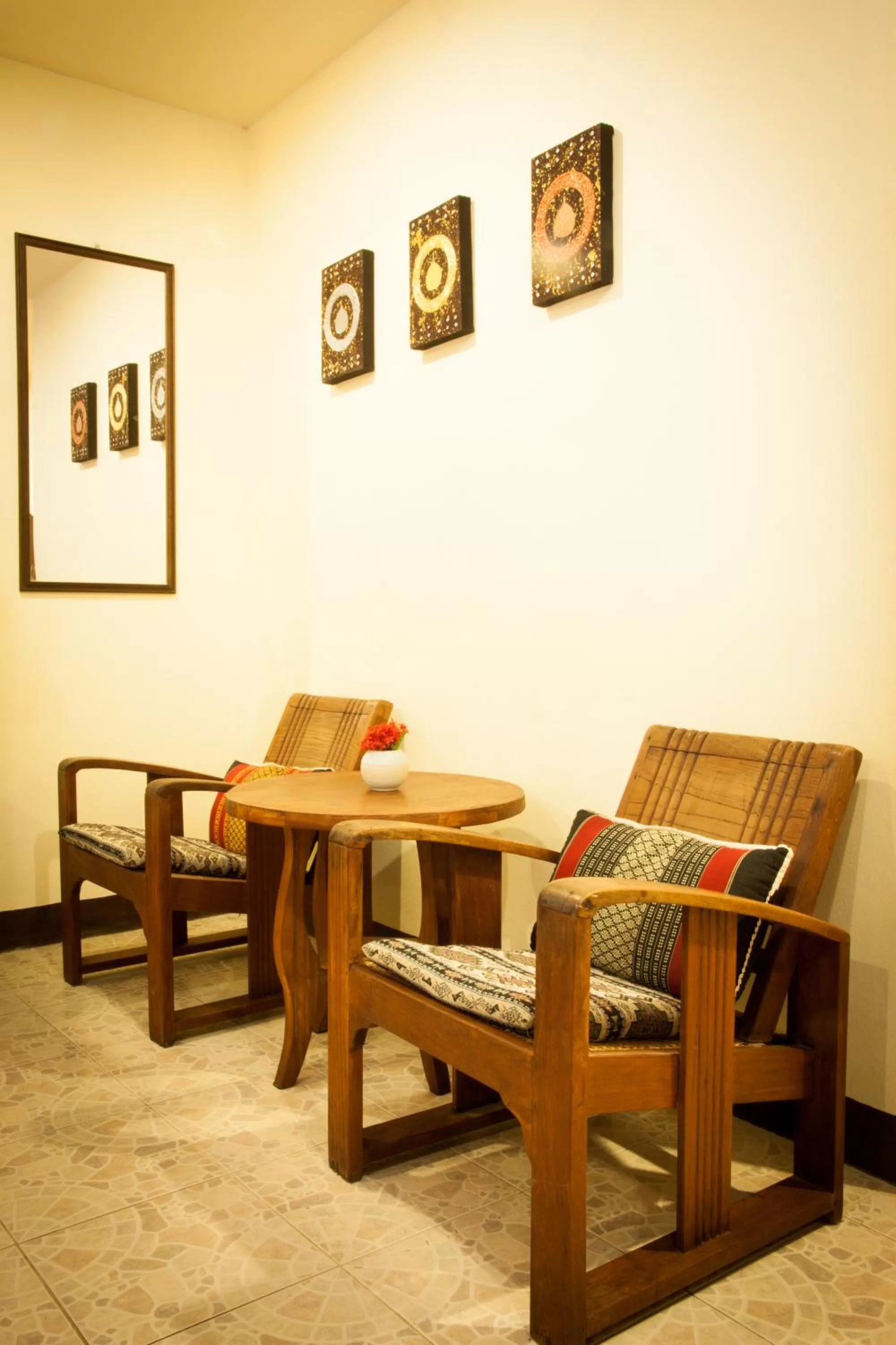 Seating area in Joy's House & Tour