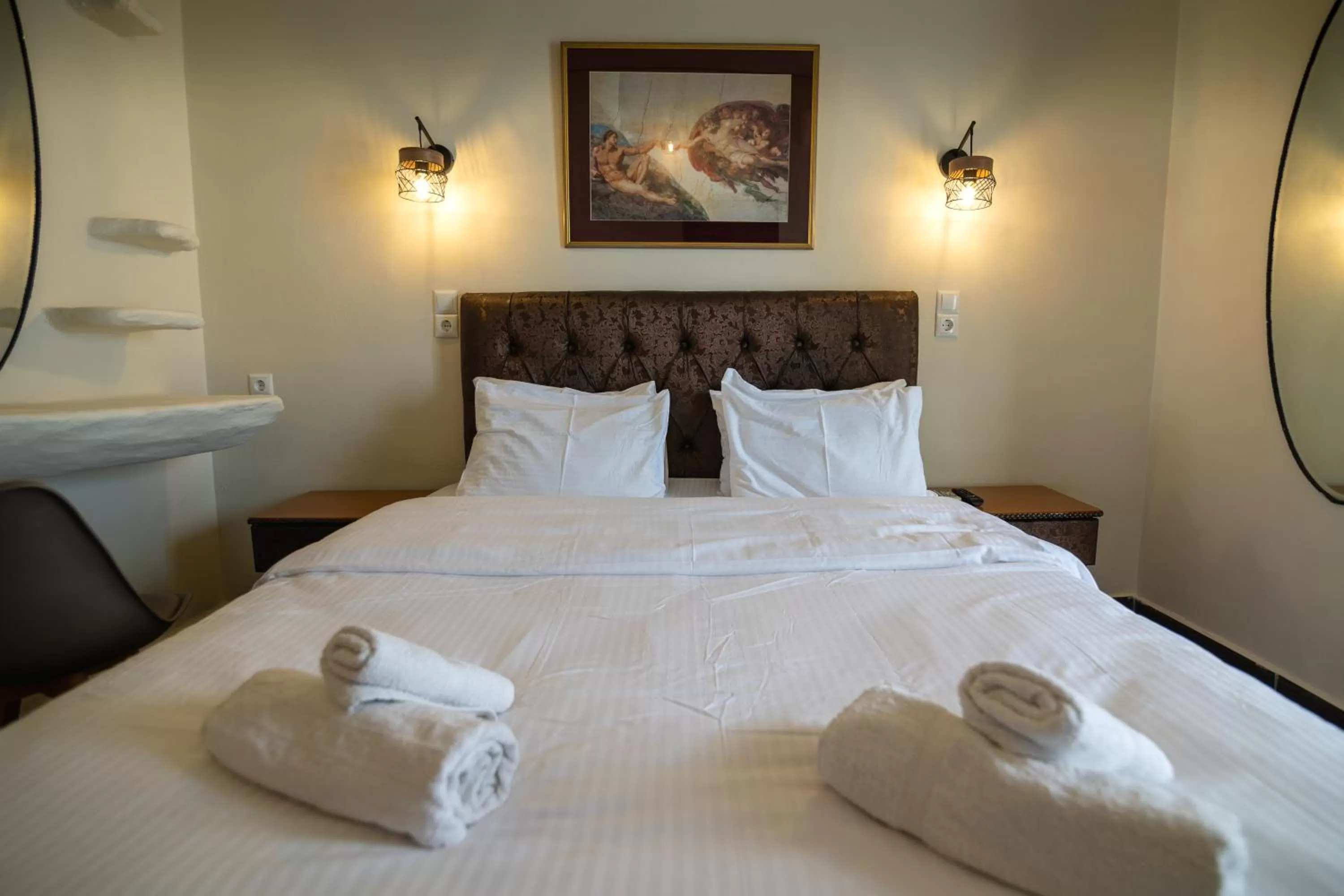 Bed in Votsalakia Hotel & Luxury Apartments