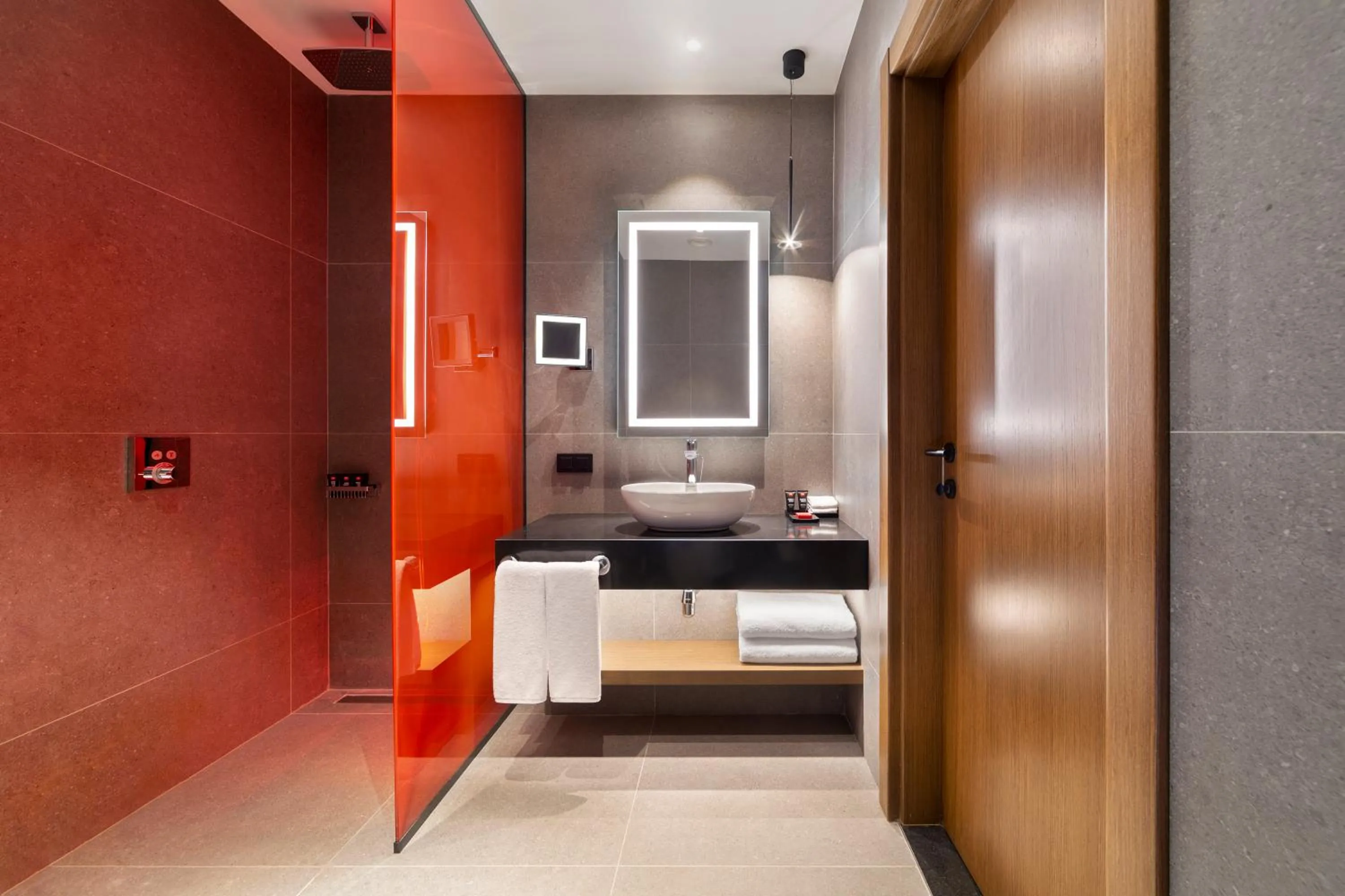 Bathroom, Bed in Radisson RED Tbilisi