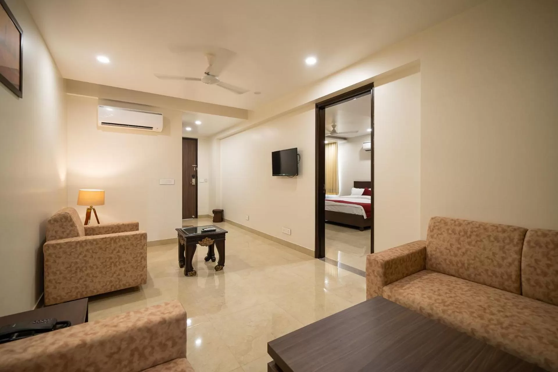 Communal lounge/ TV room, Bed in Sheerha Royal Residency-Near Jaipur Airport