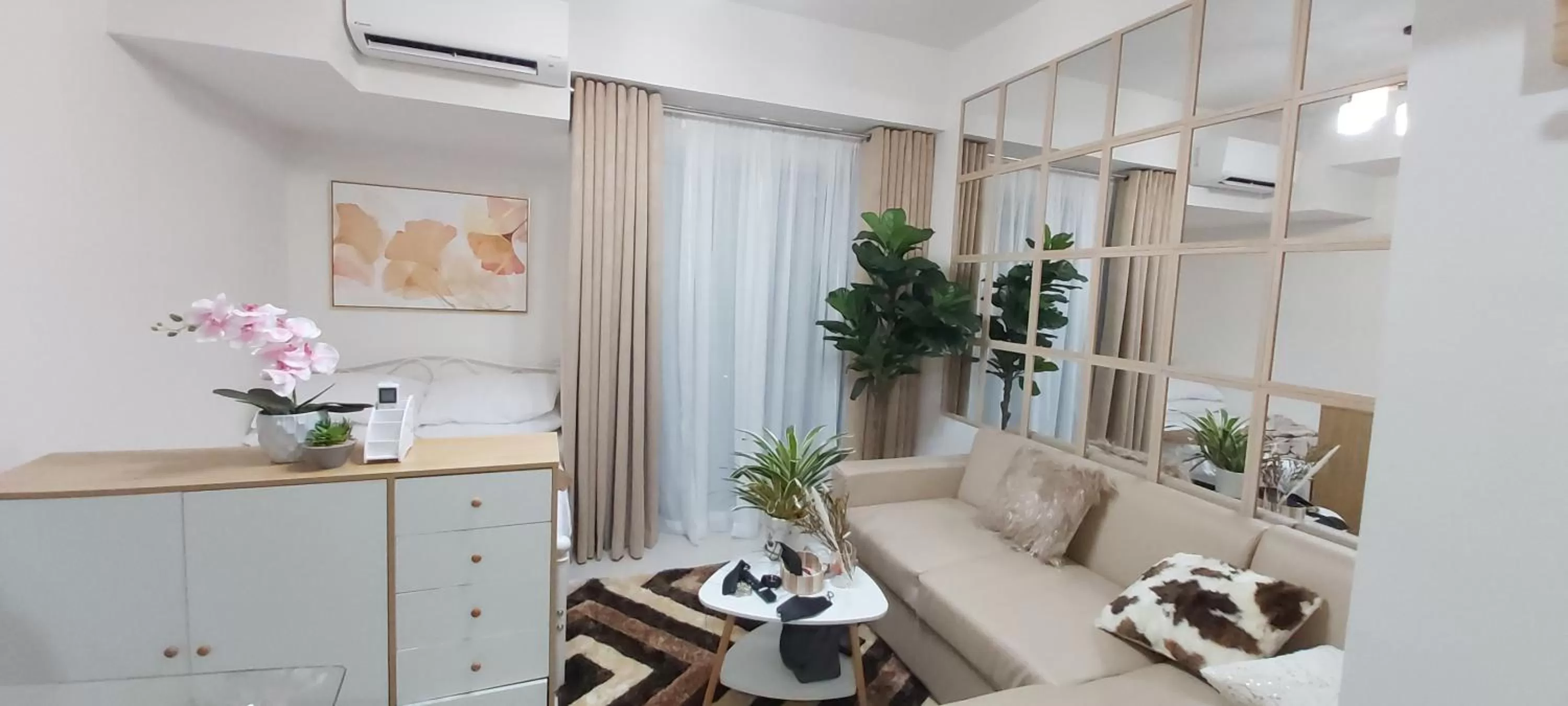 Living room in Inspiria Condo Units beside Abreeza Mall Davao