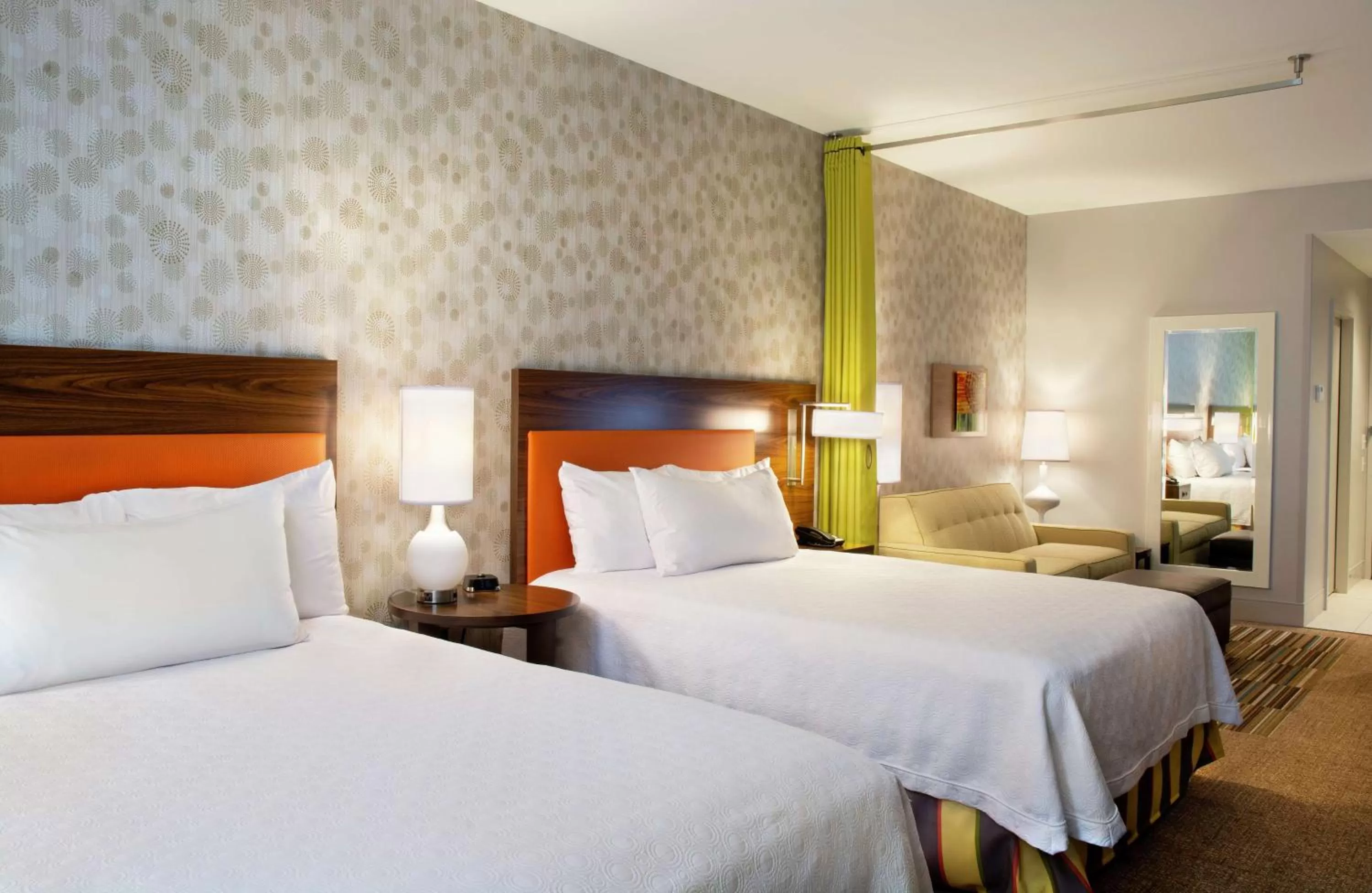 Living room, Bed in Home2 Suites By Hilton Indianapolis Greenwood