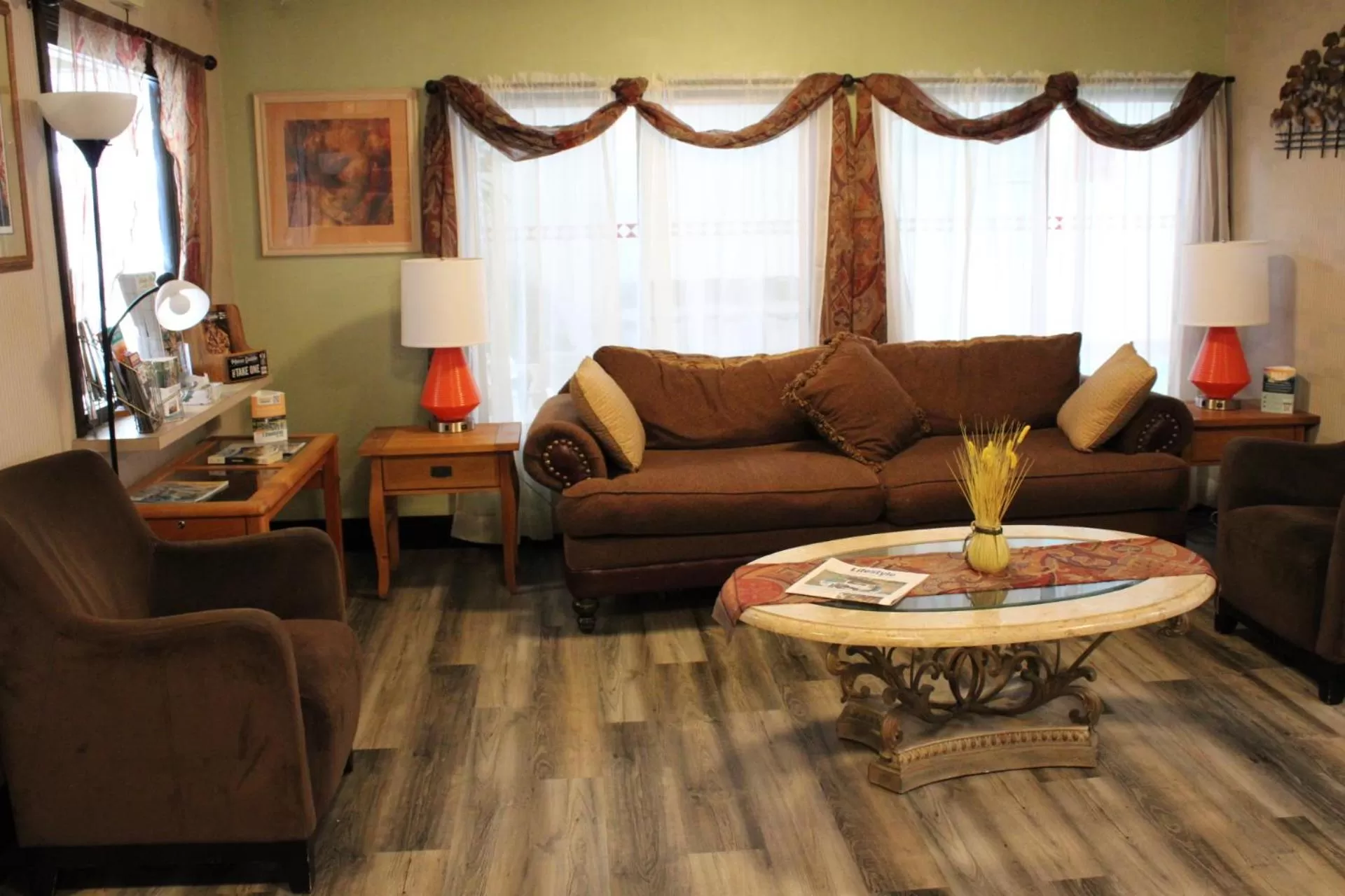 Seating area in Aero Inn