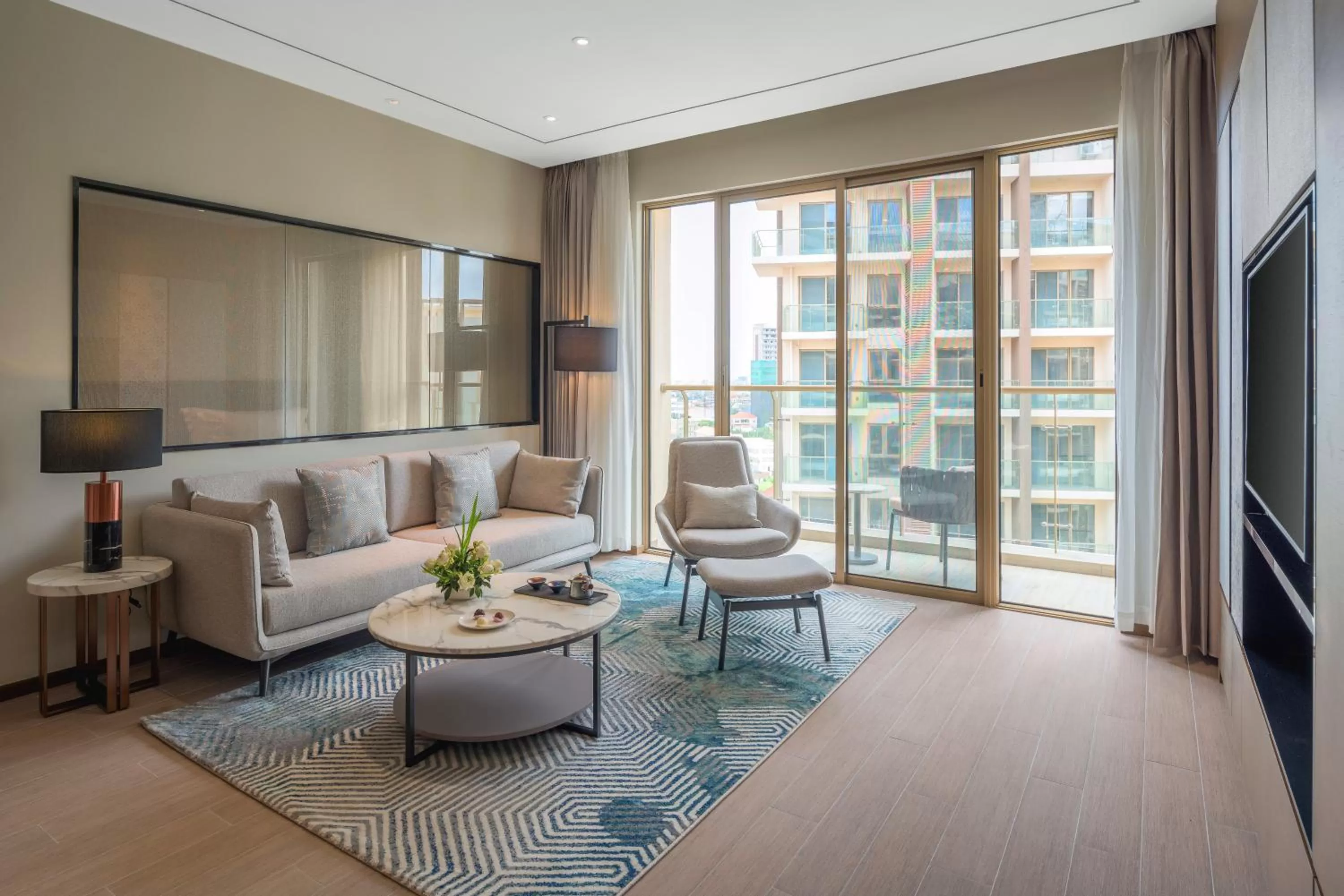 Communal lounge/ TV room in Oakwood Premier Phnom Penh