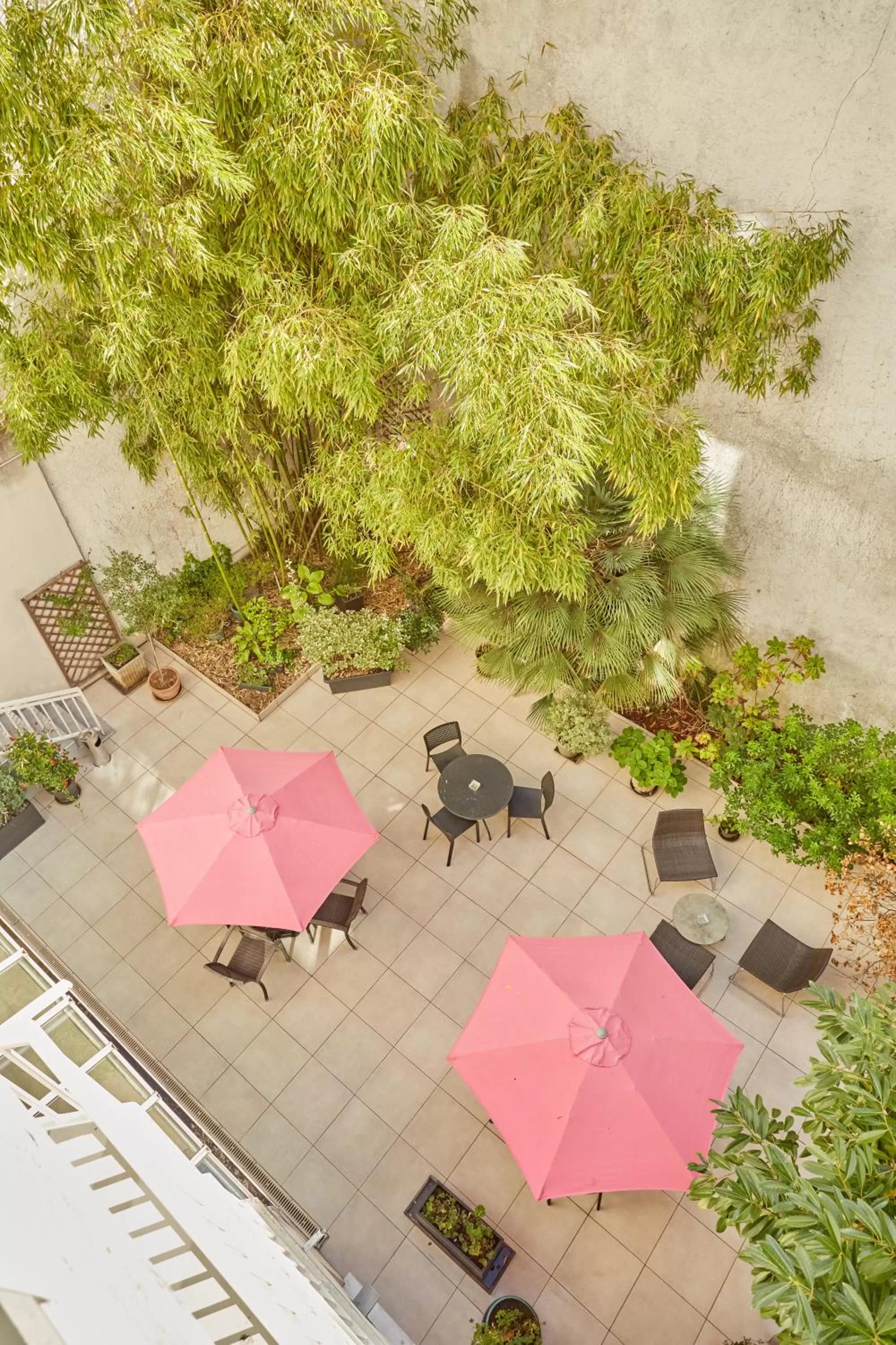 Patio in Hôtel Orchidée