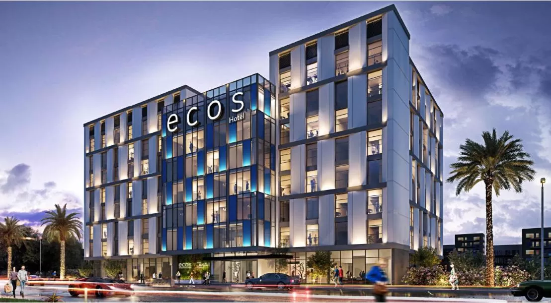 Property building in Ecos Dubai Hotel at Al Furjan