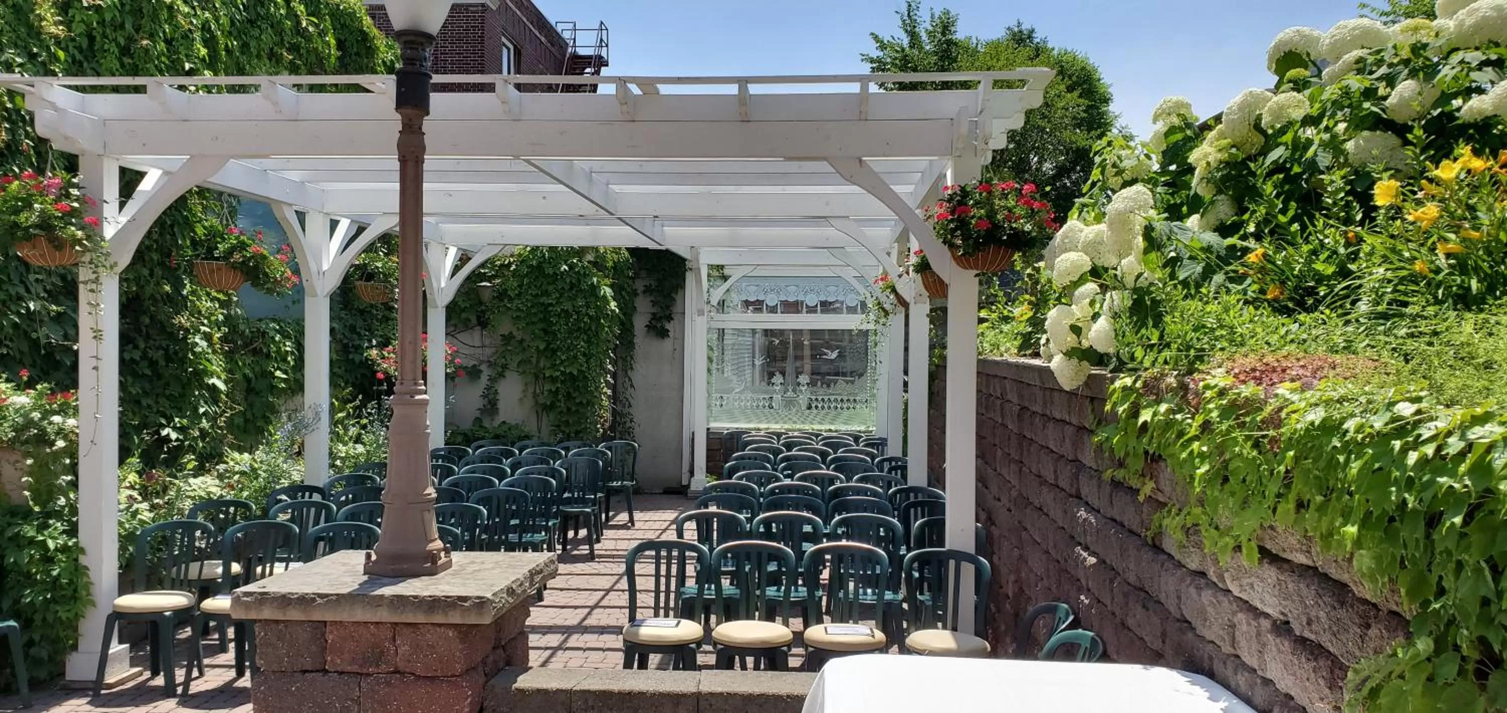Patio in Lowell Inn