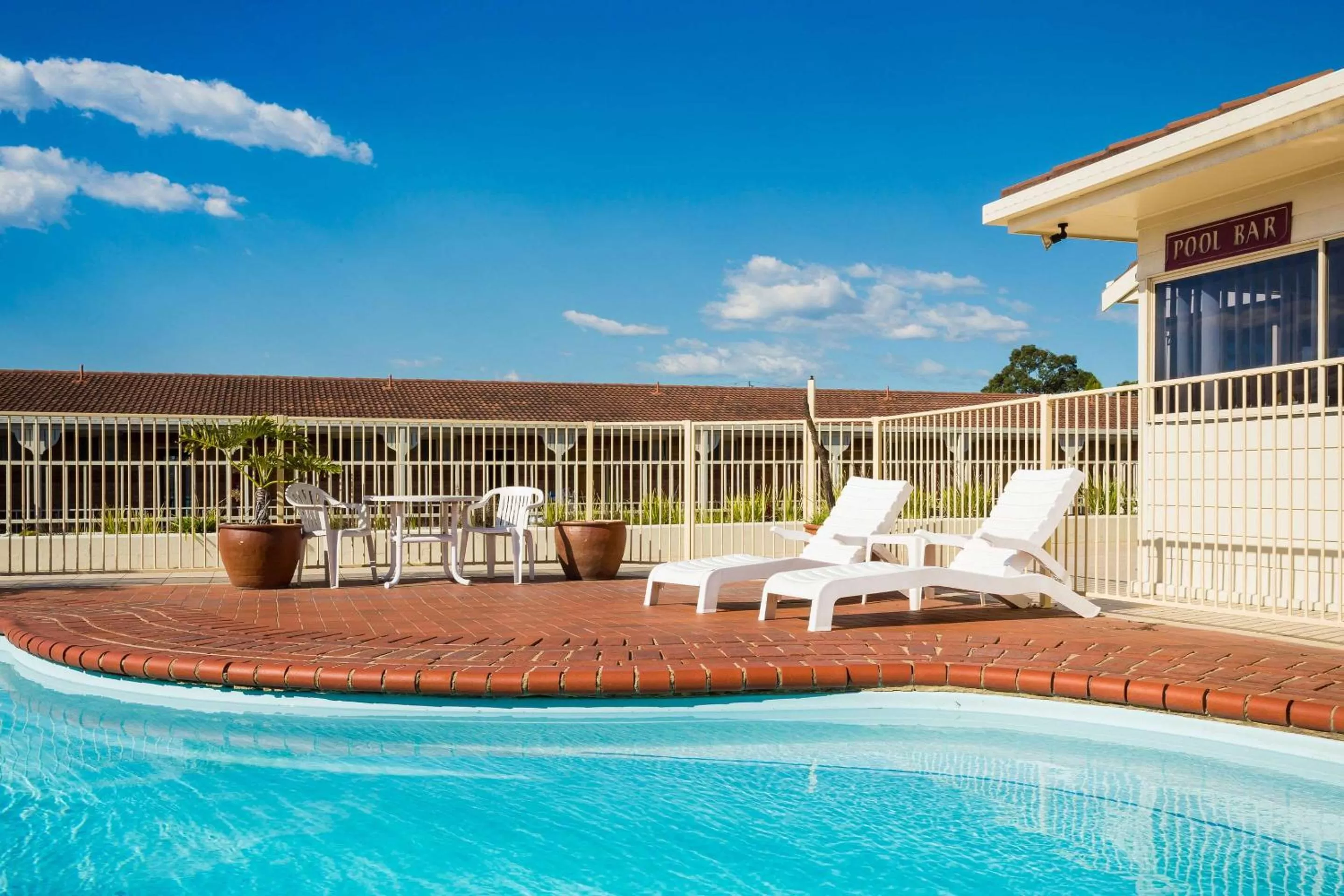 Pool view in Comfort Inn Merimbula