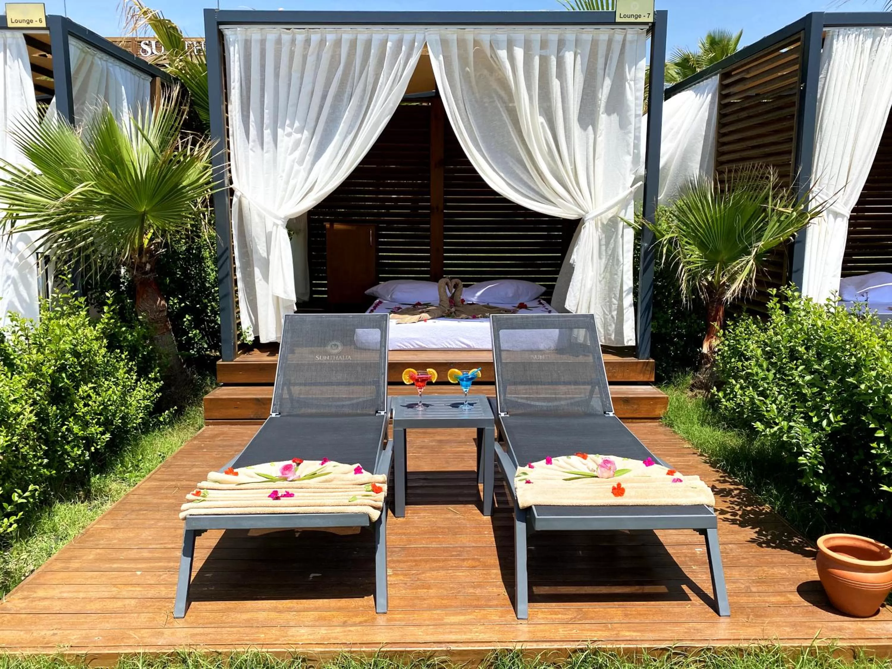 Patio in Sunthalia Hotels & Resorts Ultra All Inclusive Adults Only Party Hotel