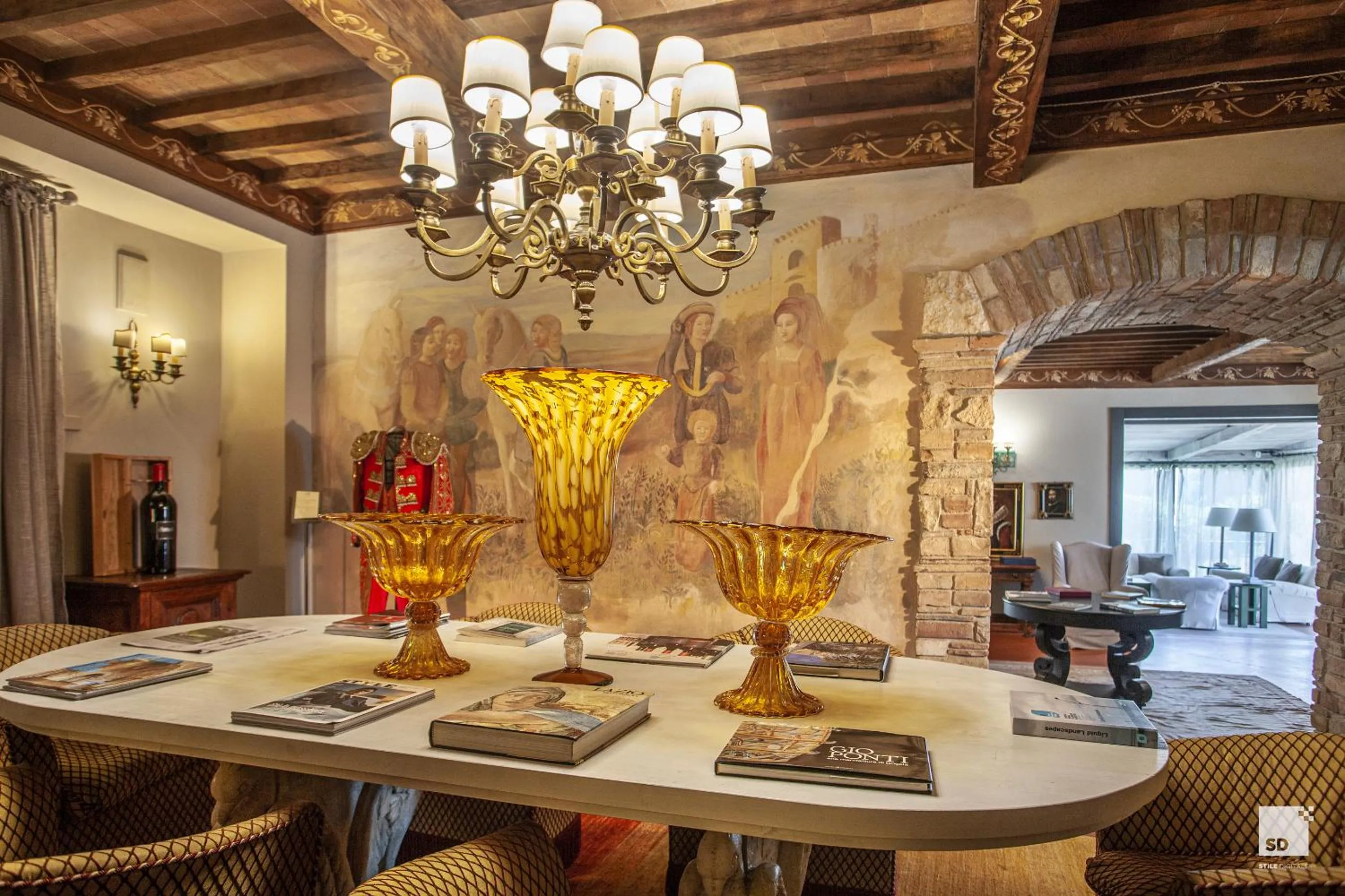 Communal lounge/ TV room in Relais Todini - Residenza d'epoca - Luxury Historic house