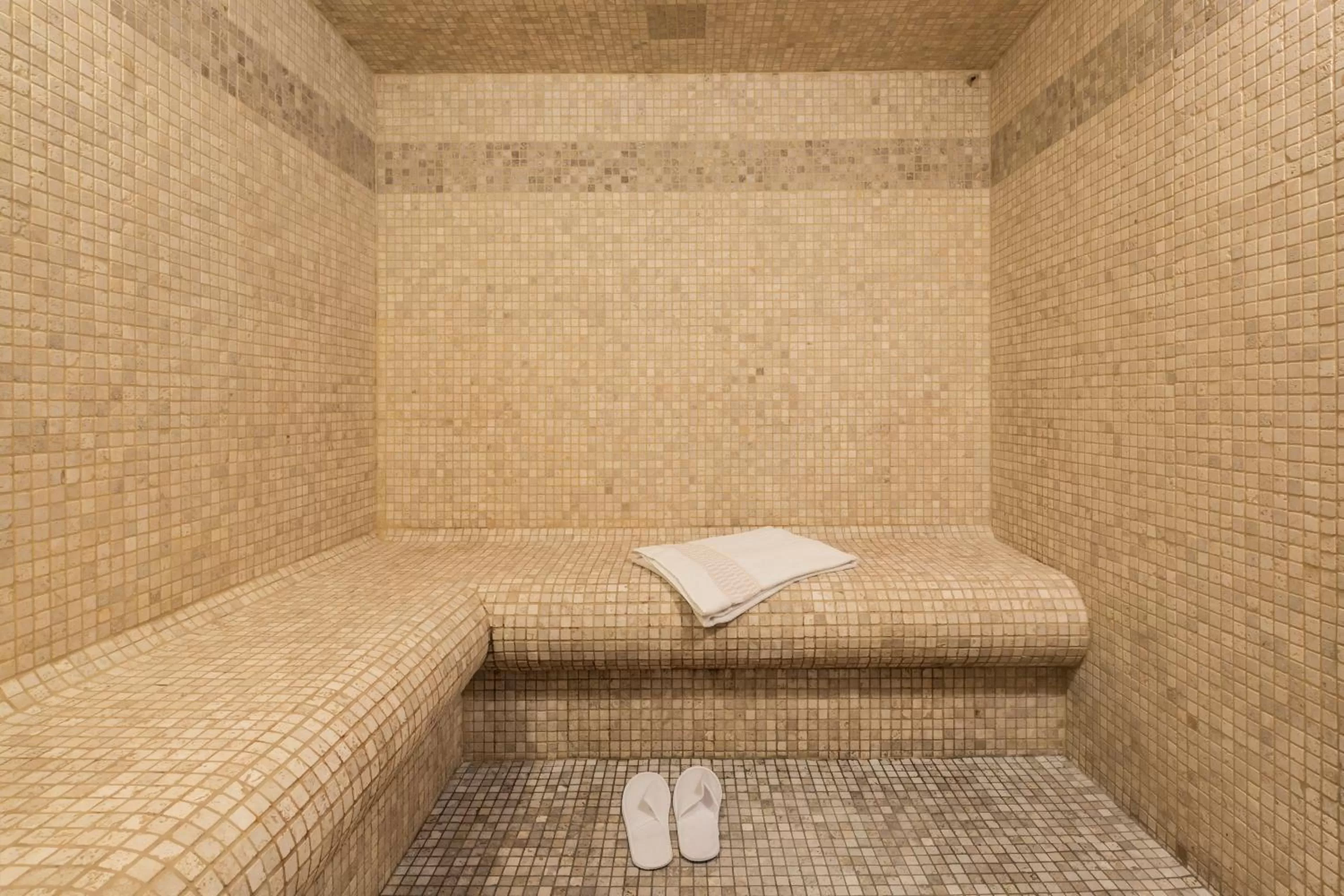 Steam room, Bed in Hôtel Le Labrador