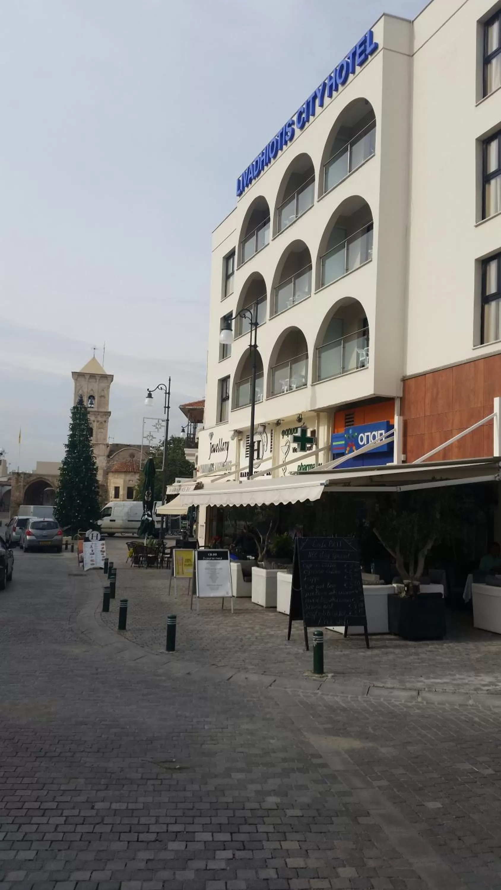 Facade/entrance in Livadhiotis City Hotel