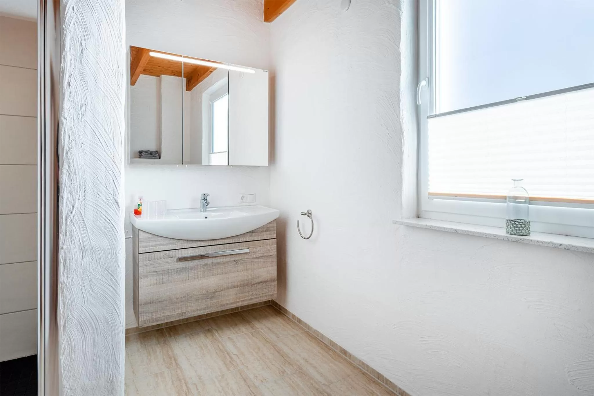 Bathroom, Bed in Villa Moorstern am Badesee Tannenhausen