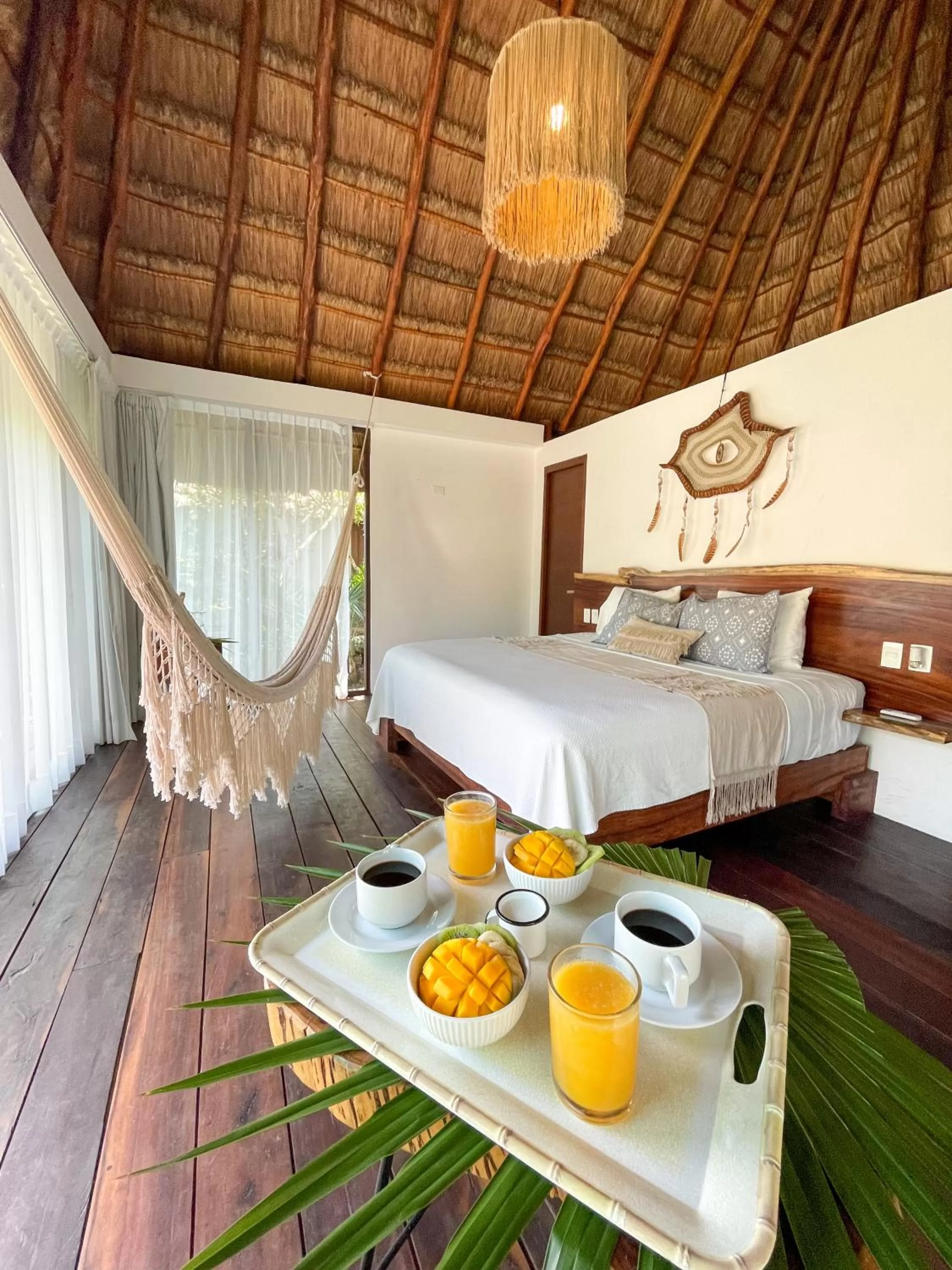 Breakfast in Zamna eco-lodge Tulum