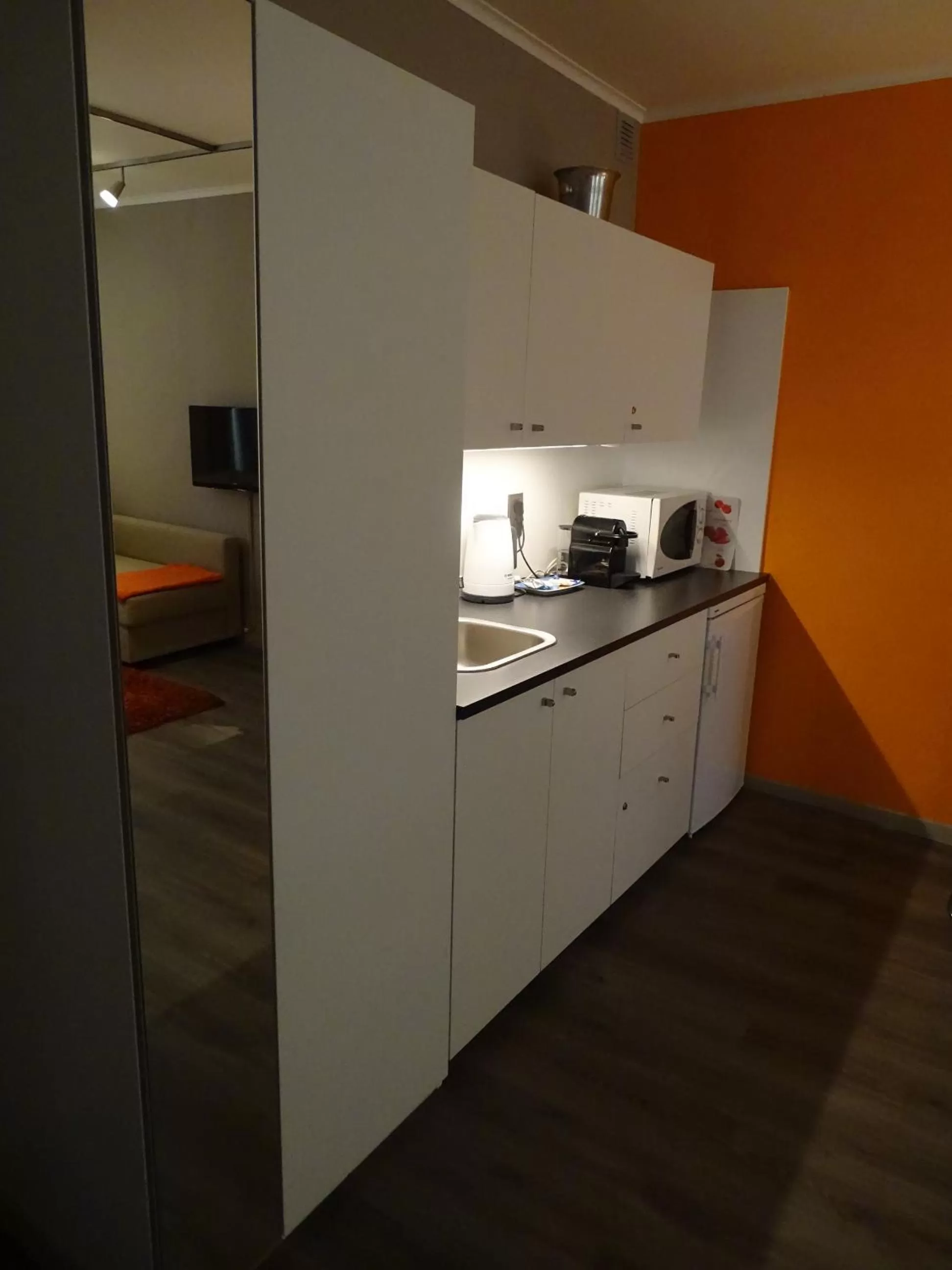 Kitchen or kitchenette in Suite 11