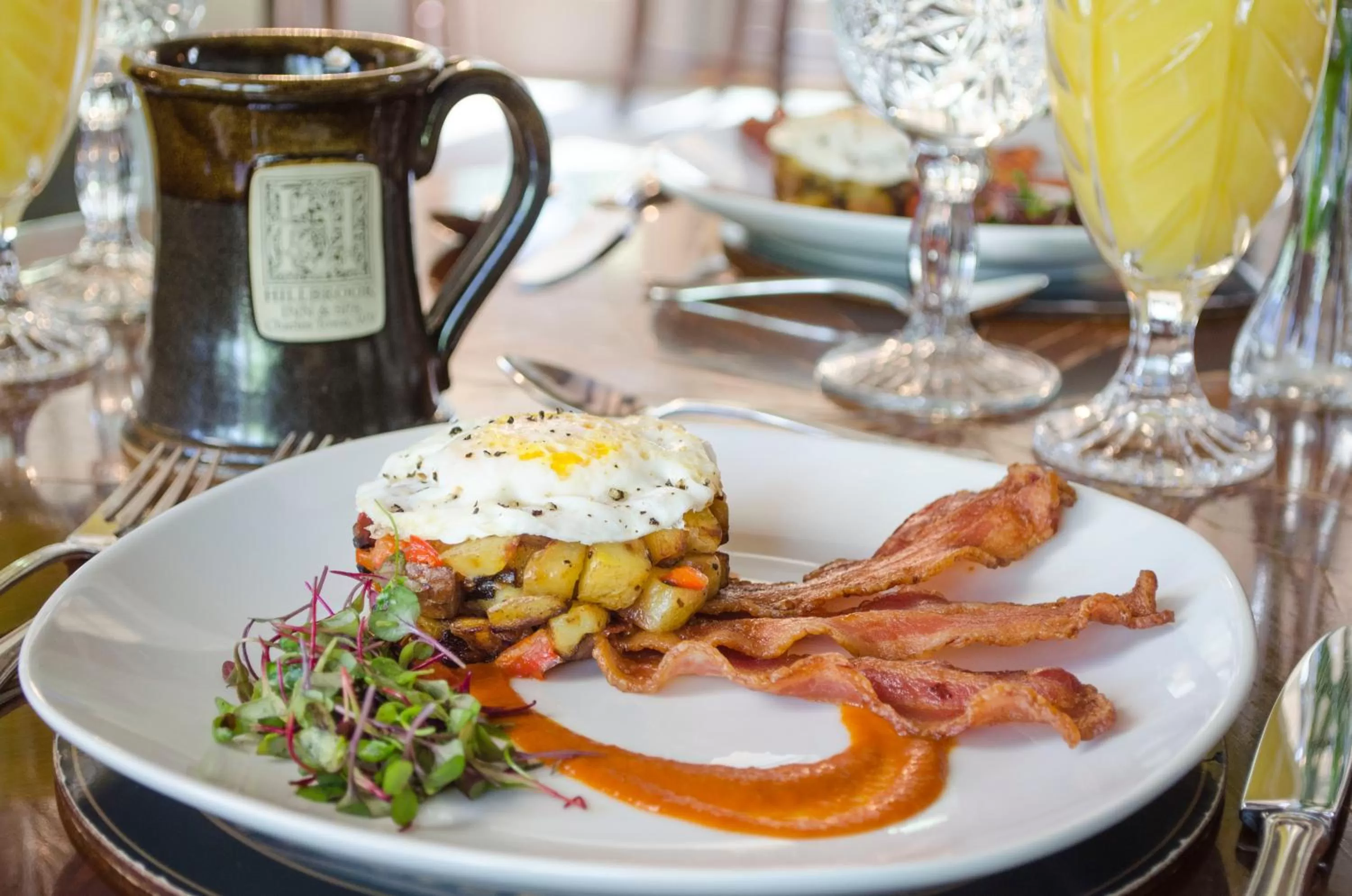 American breakfast in Hillbrook Inn & Spa