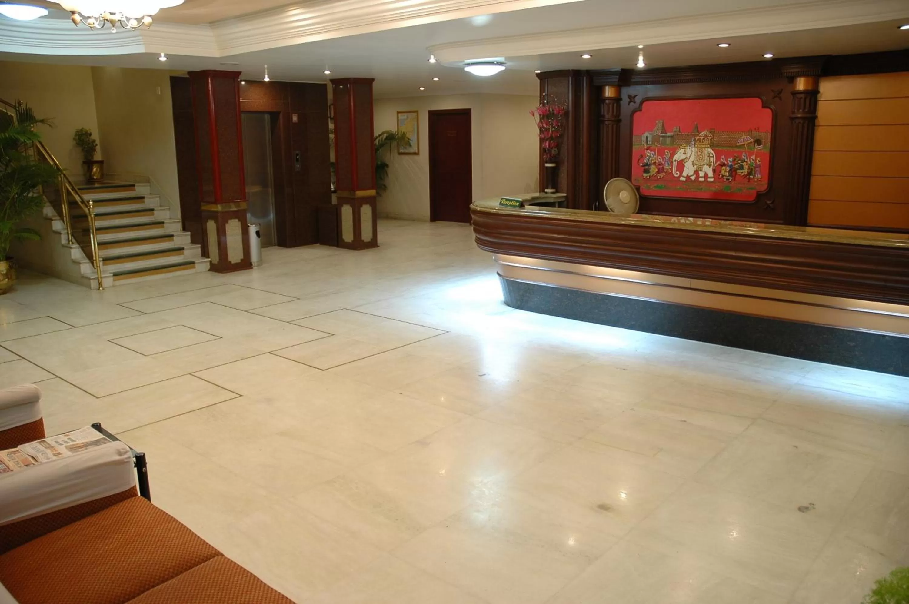 Lobby or reception in Hotel Gnanam