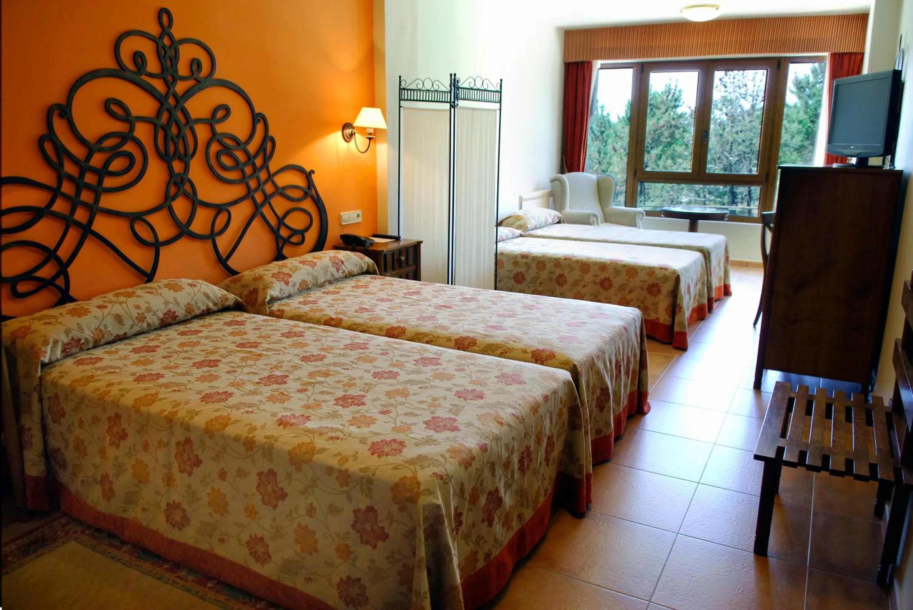 View (from property/room), Bed in Hotel Abeiras