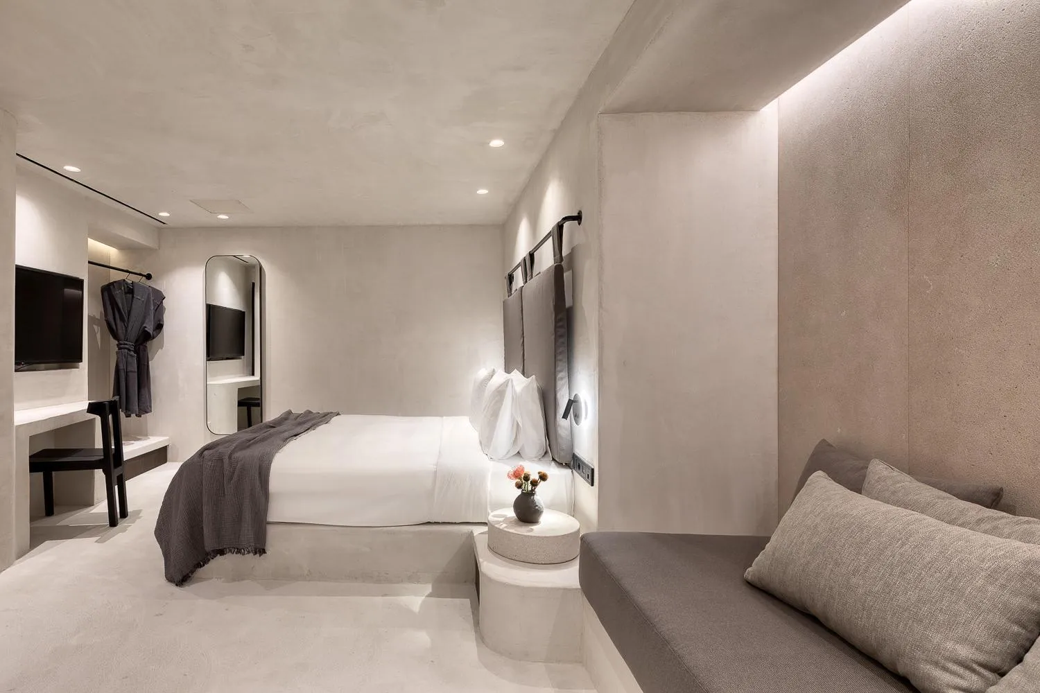 Bed in Rocabella Mykonos Hotel