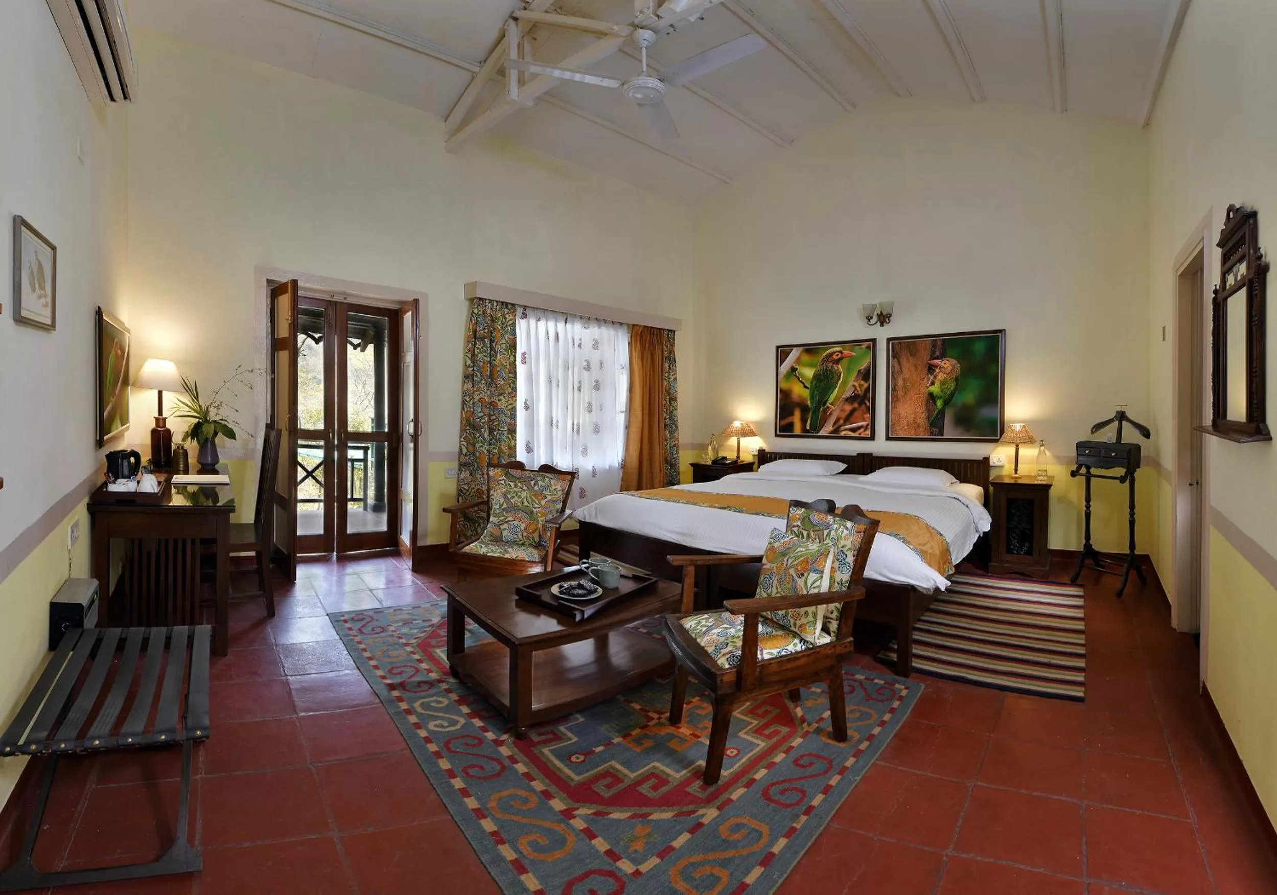 Bed in Neemrana's Glasshouse on the Ganges