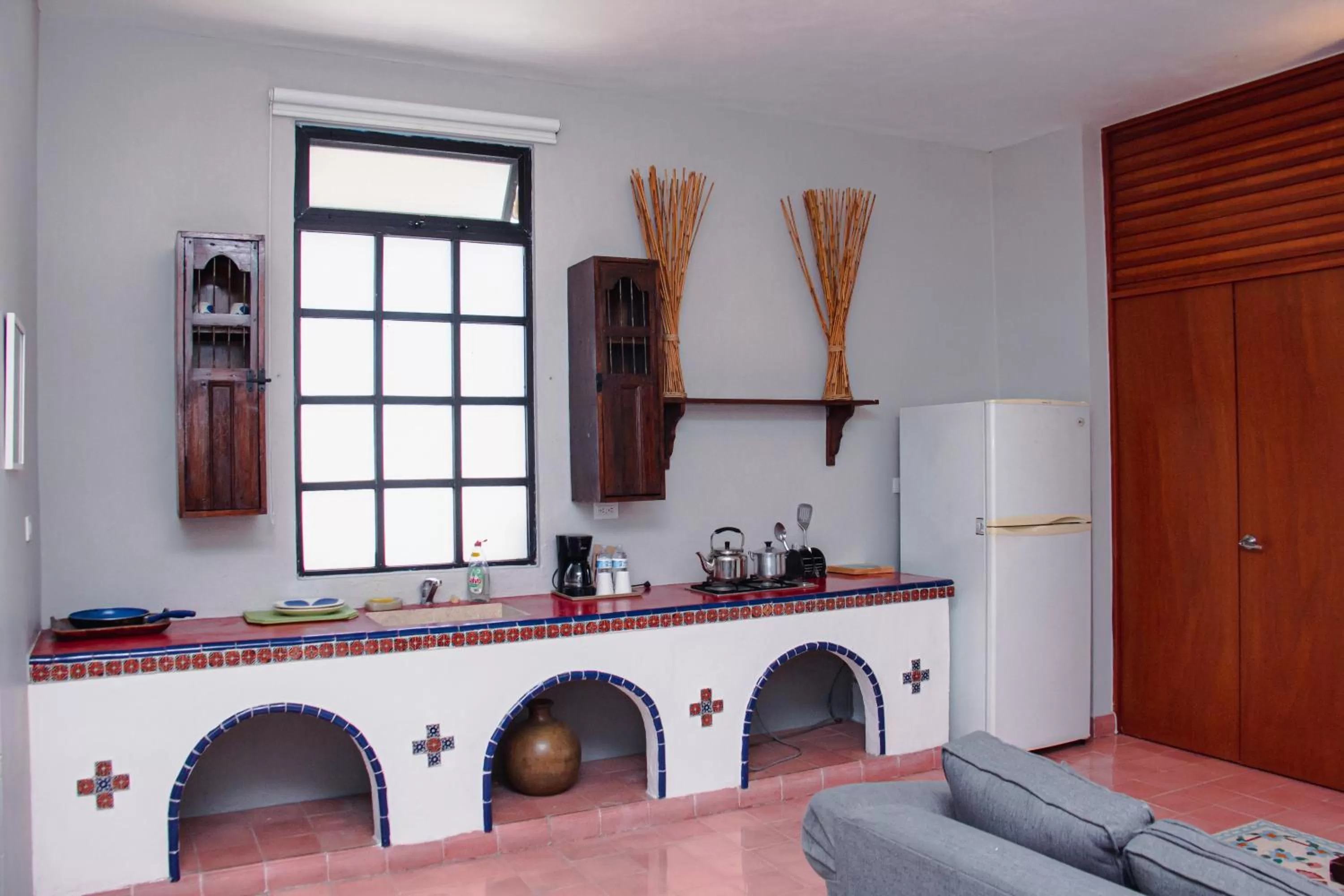 Kitchen or kitchenette in Hotel Marionetas