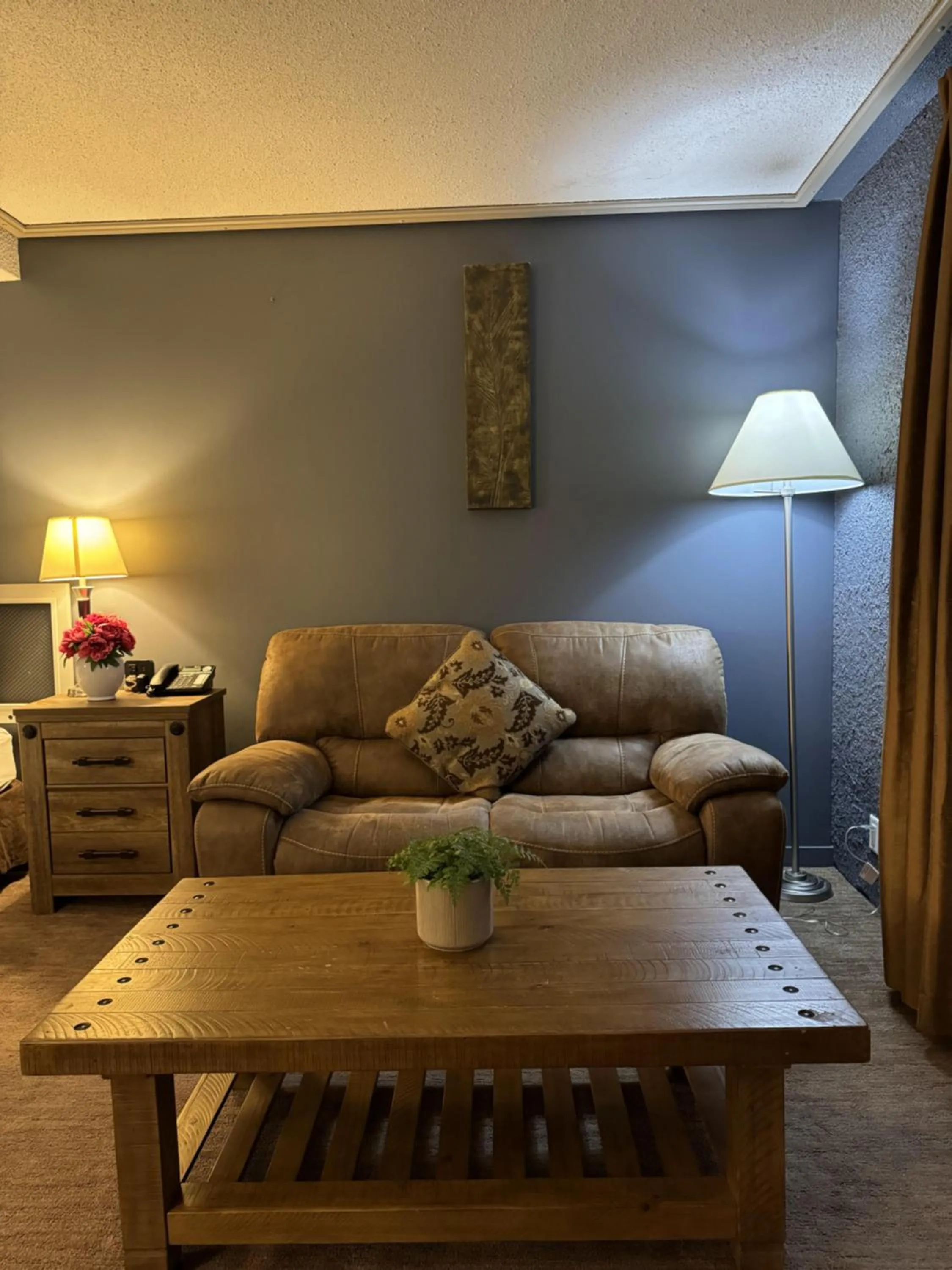 Seating area in Divya Sutra Plaza and Conference Centre, Vernon, BC