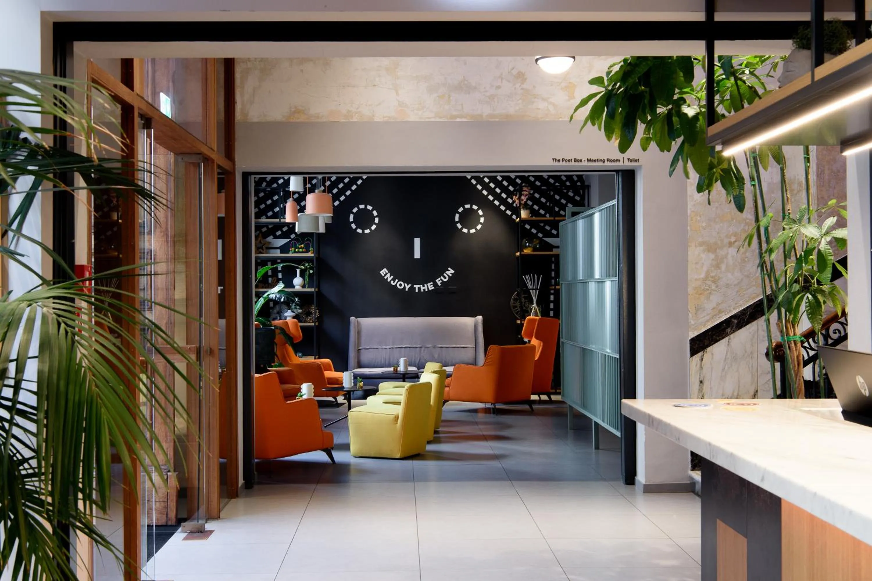 Living room in The Poet Hotel