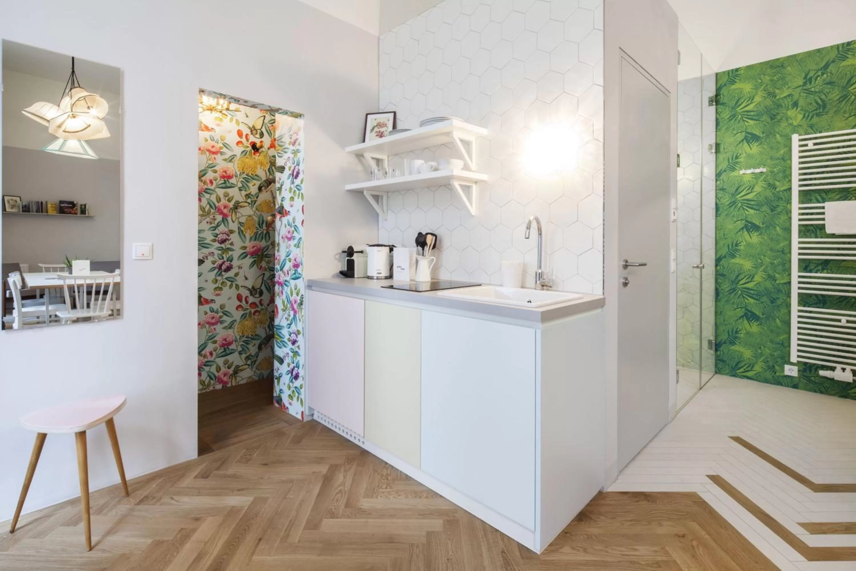 Kitchen or kitchenette in grätzlhotel Karmelitermarkt