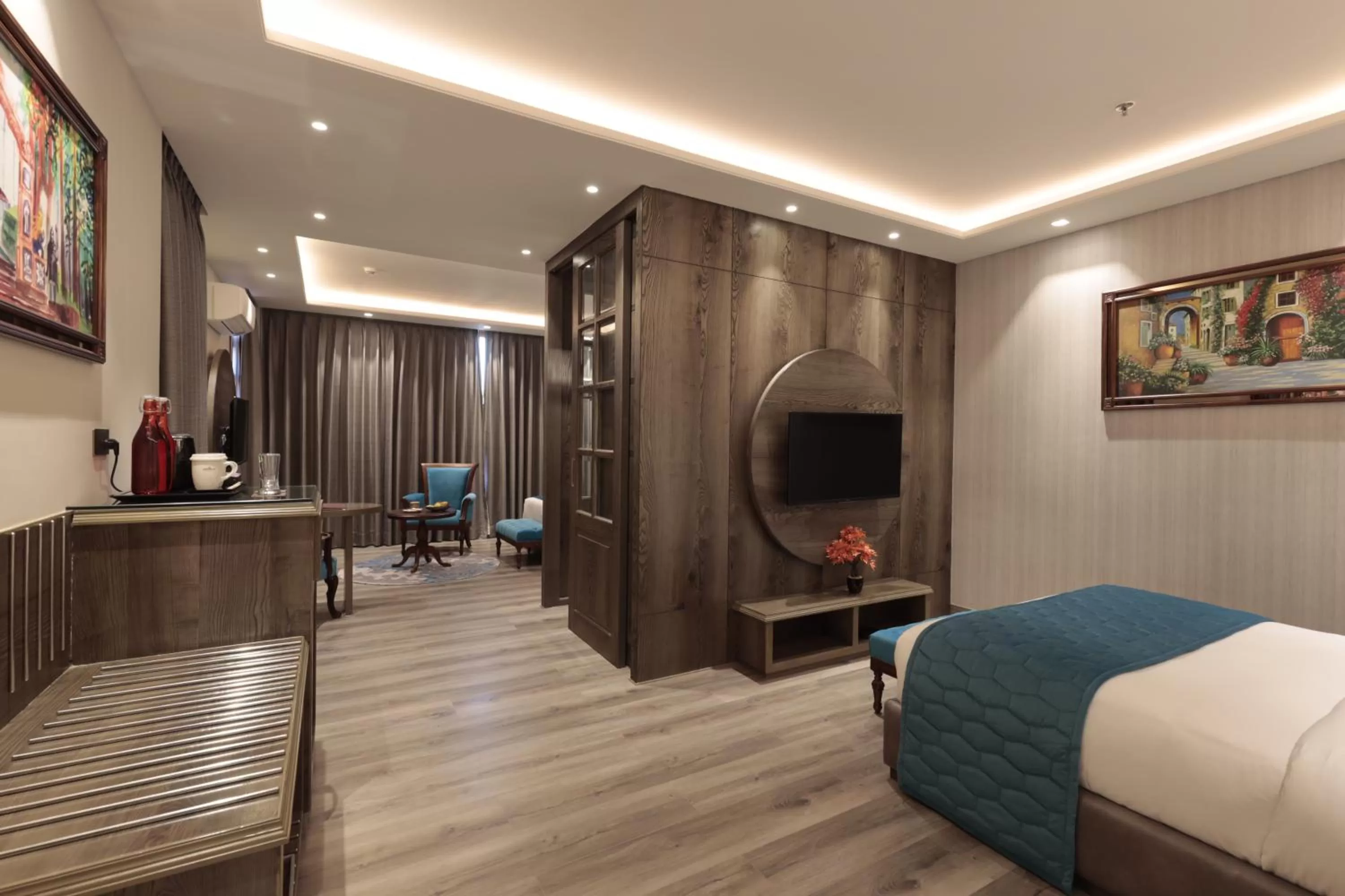 Photo of the whole room, Bed in WelcomHeritage Elysium Resort & Spa