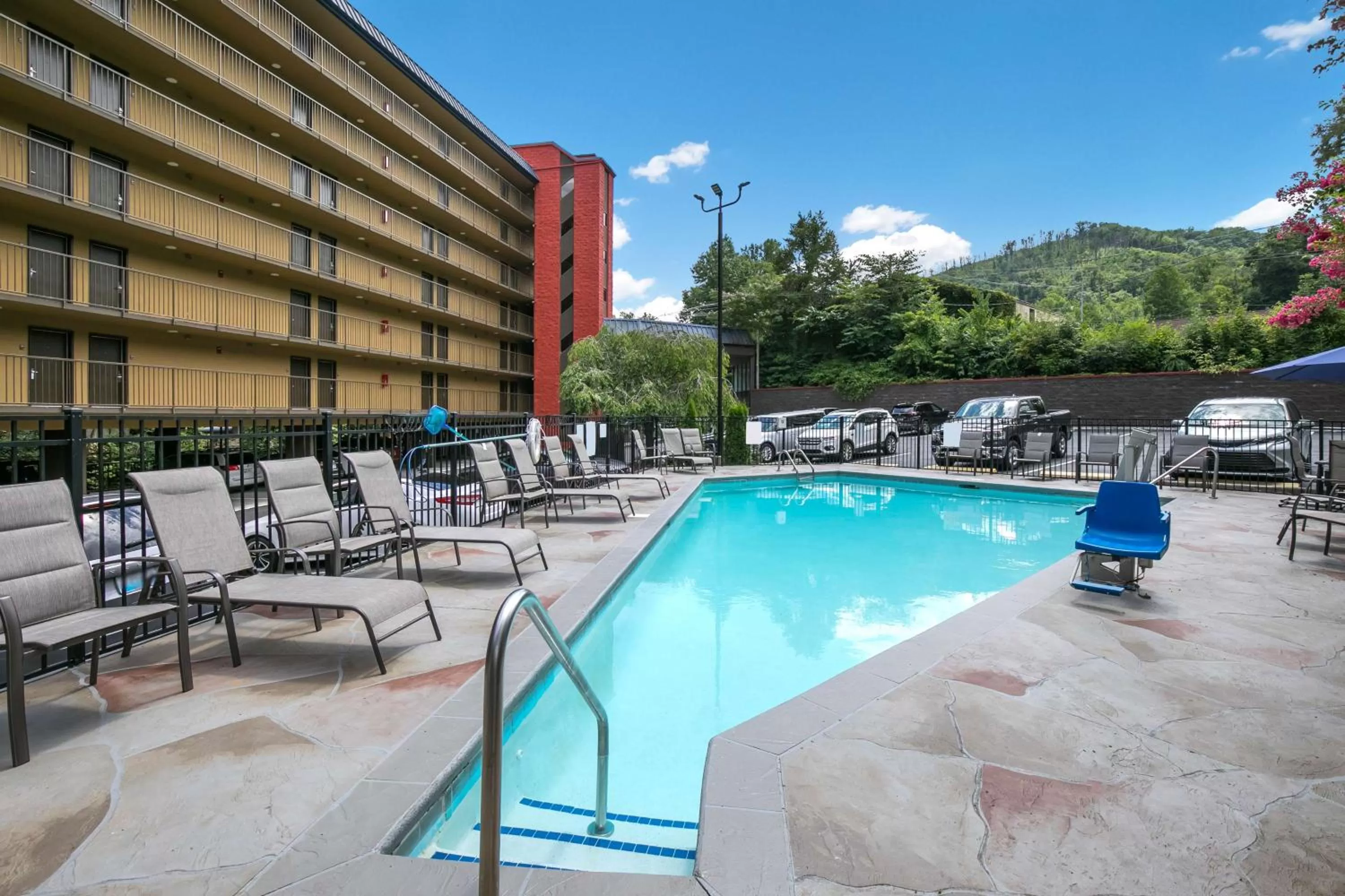 Pool view in SureStay Plus Hotel by Best Western Gatlinburg