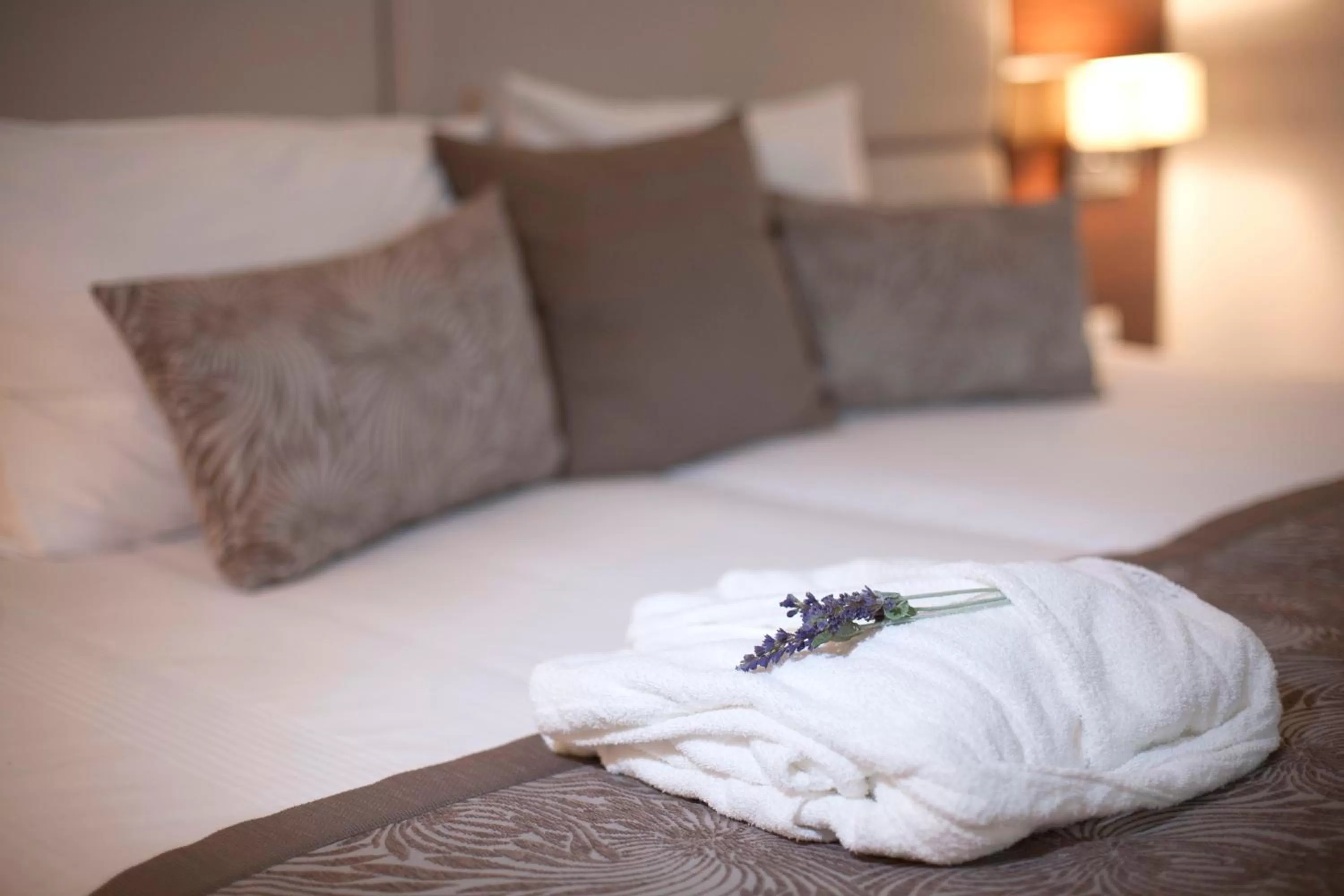 Bed in Hotel Aristos