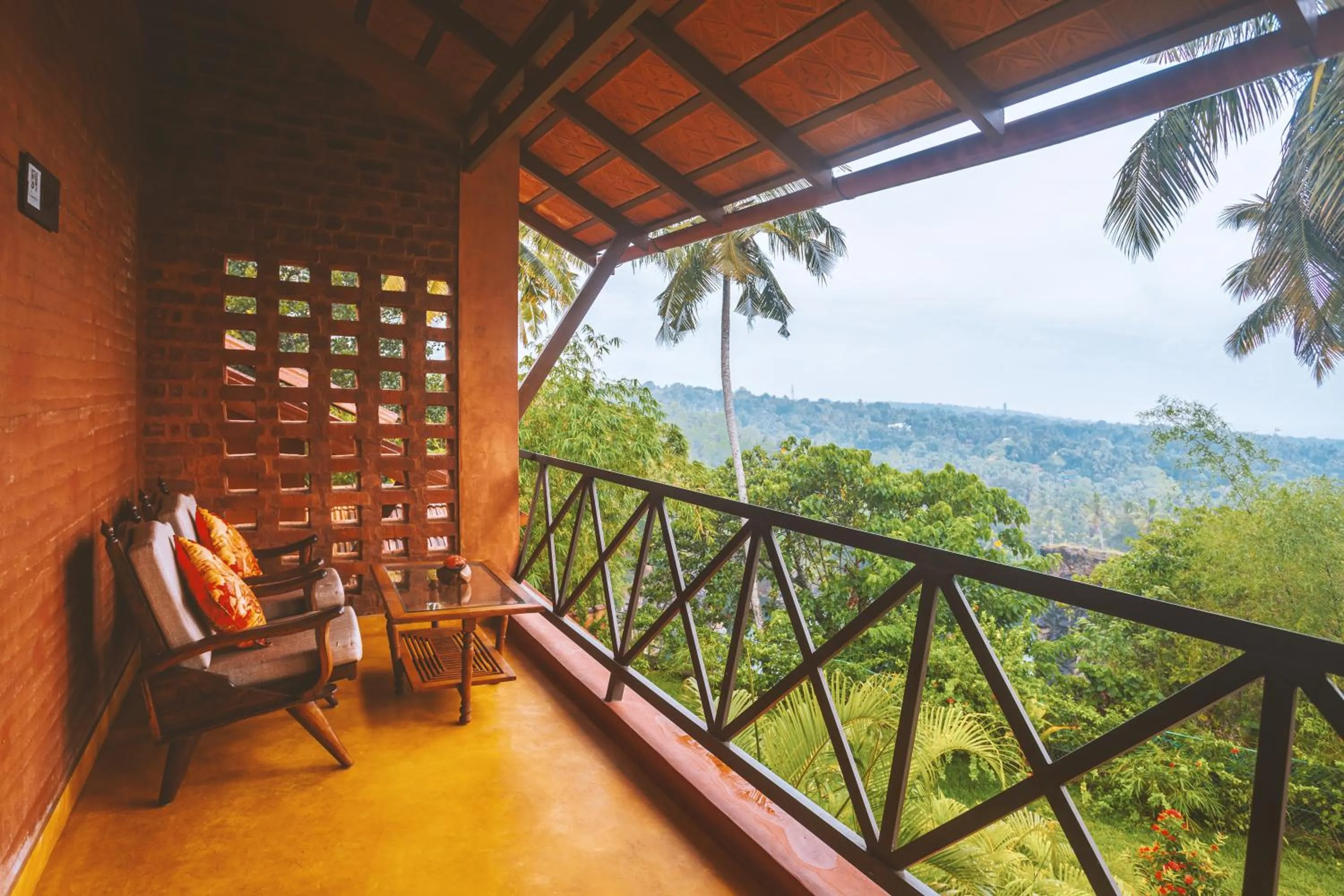 Balcony/Terrace in AMARA AYURVEDA RETREAT- Overlooking Evergreen Western Ghats an ecologically sustainable living space in Kovalam