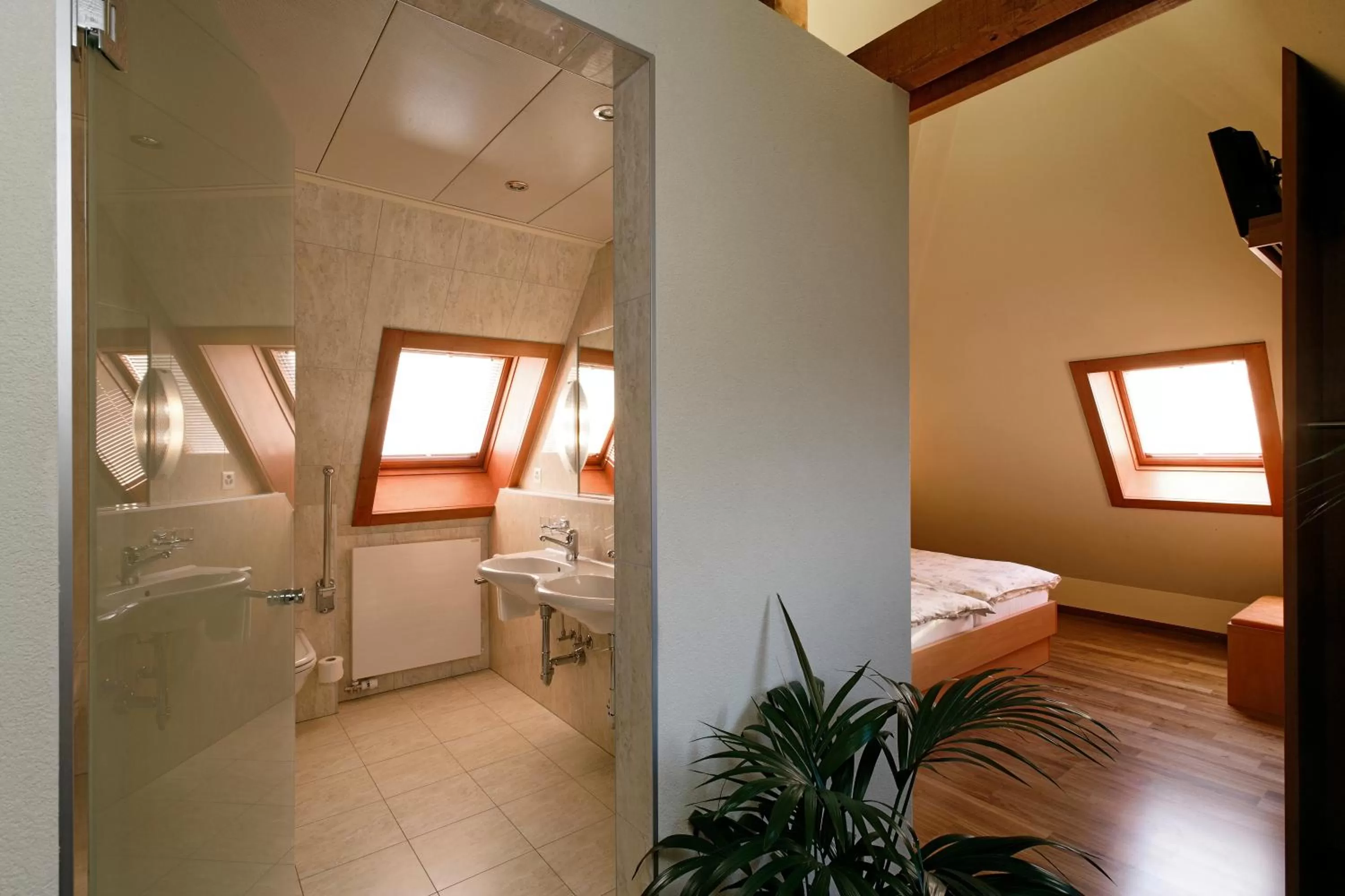 Bathroom, Bed in Hotel Ambassador