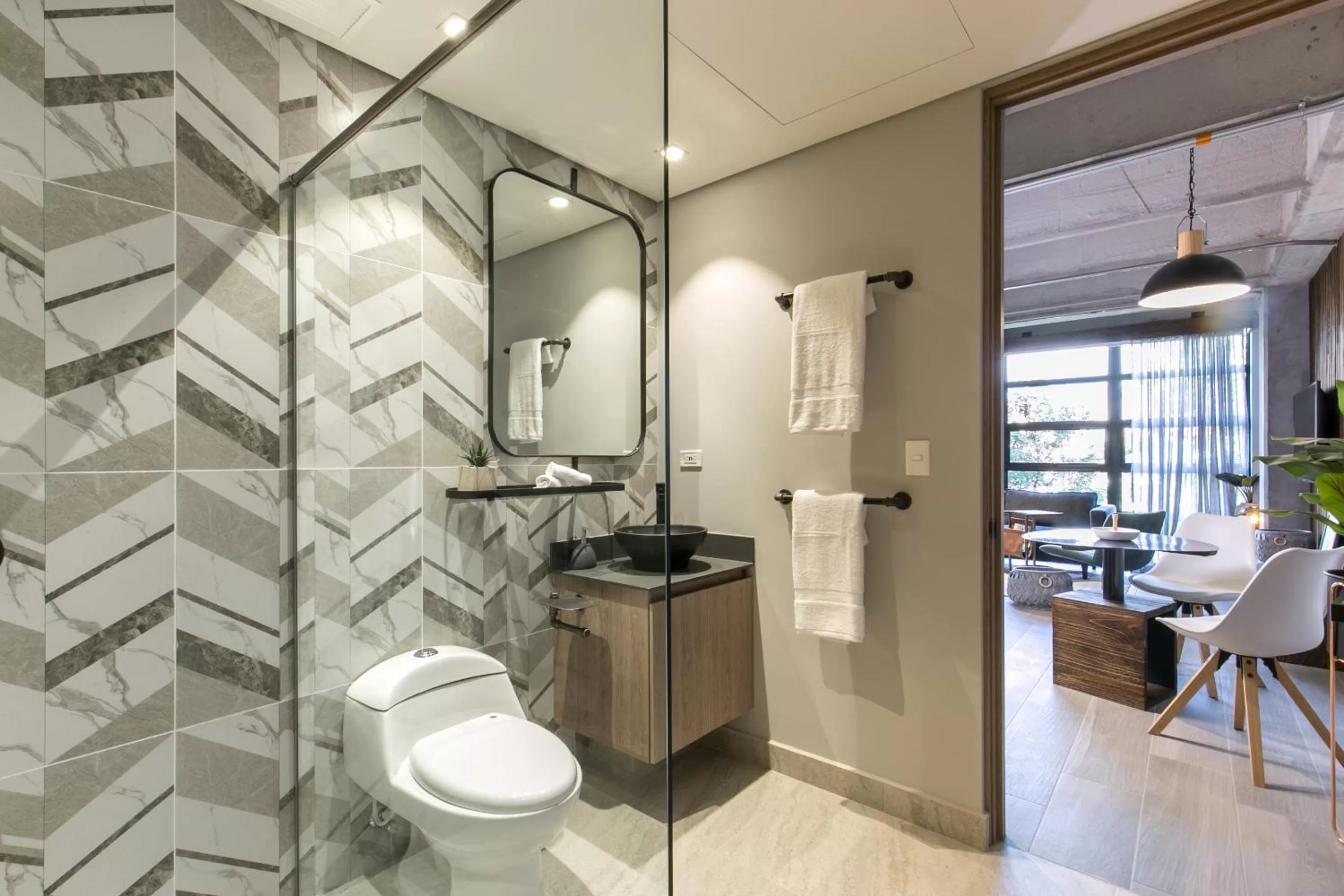 Shower in Factory Lofts Hotel