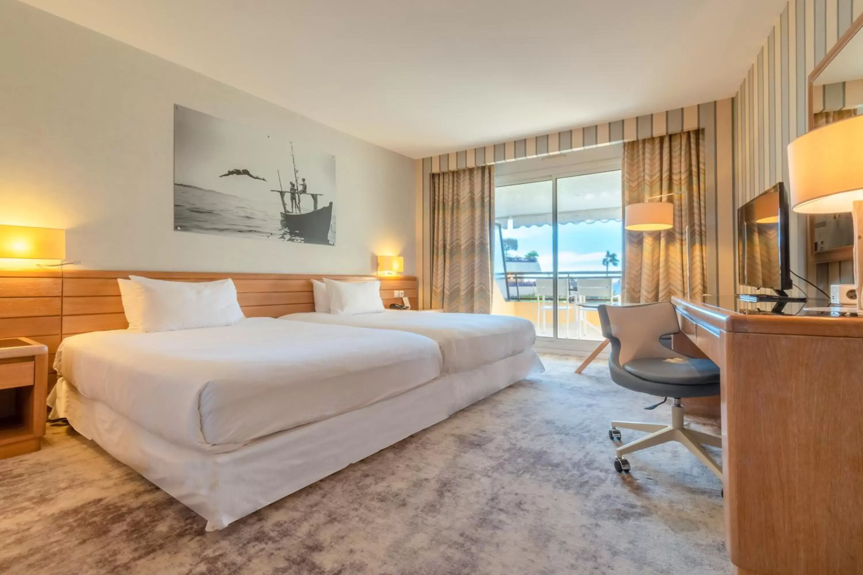 Premium Double Room with Two Double Beds, Balcony and Sea View in Holiday Inn Nice - Port St Laurent by IHG Premium Double Room with Two Double Beds, Balcony and Sea View in Holiday Inn Nice - Port St Laurent by IHG