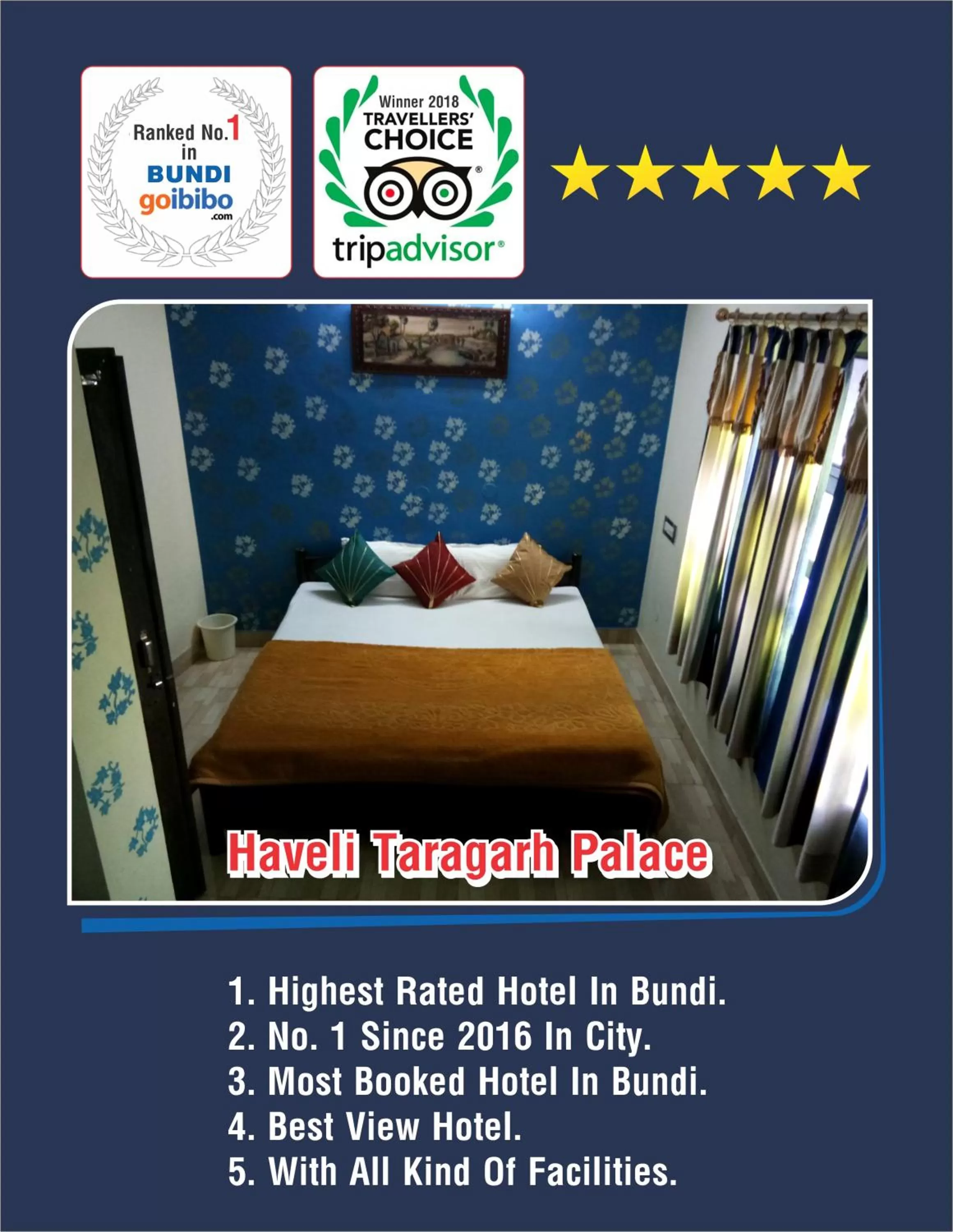 Bed in Haveli Taragarh Palace