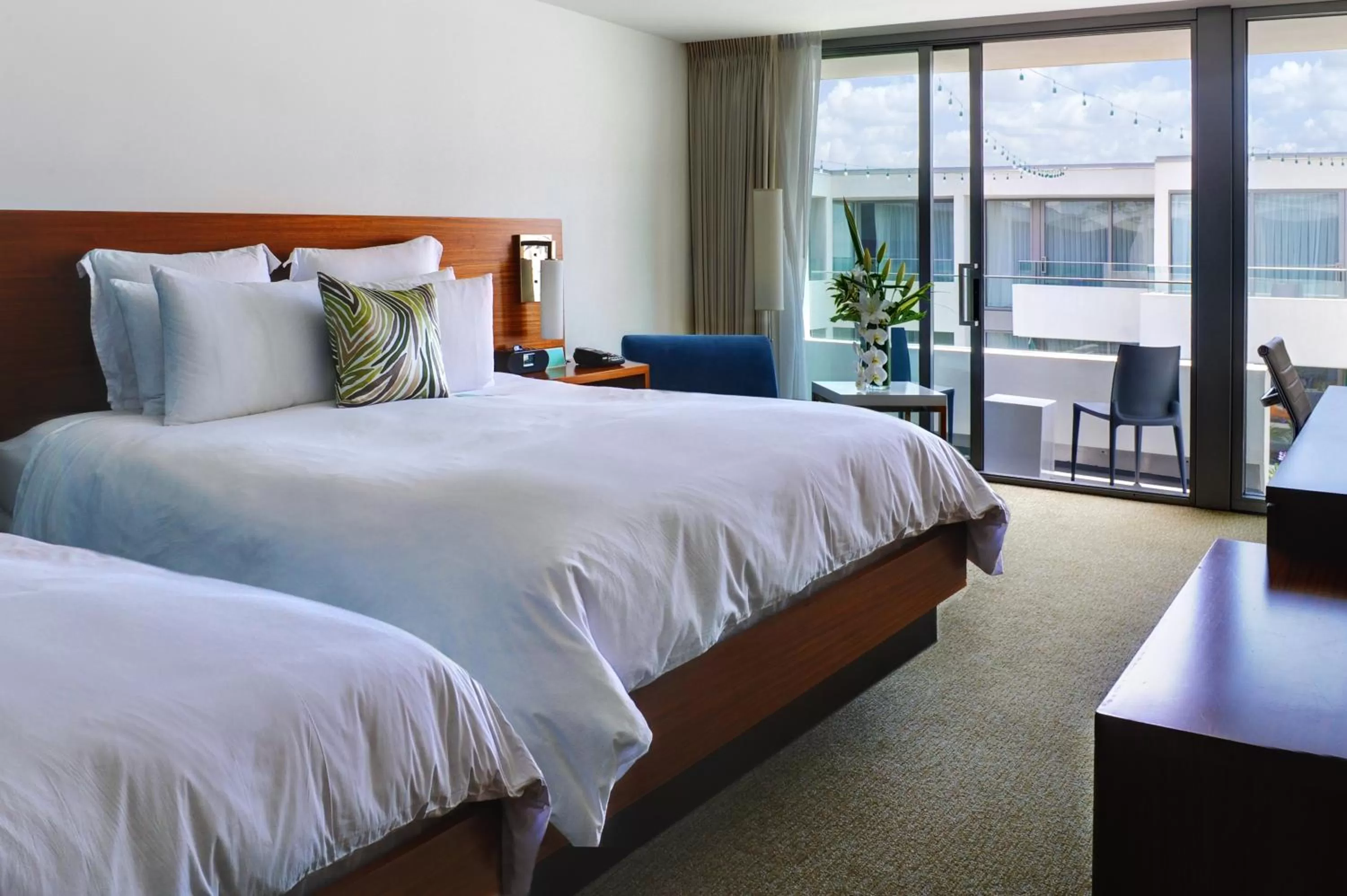 Patio, Bed in Tower 23 Hotel