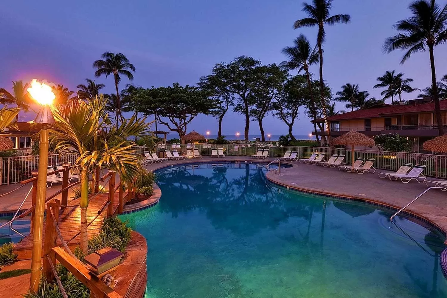 Night, Swimming Pool in Aston Maui Kaanapali Villas