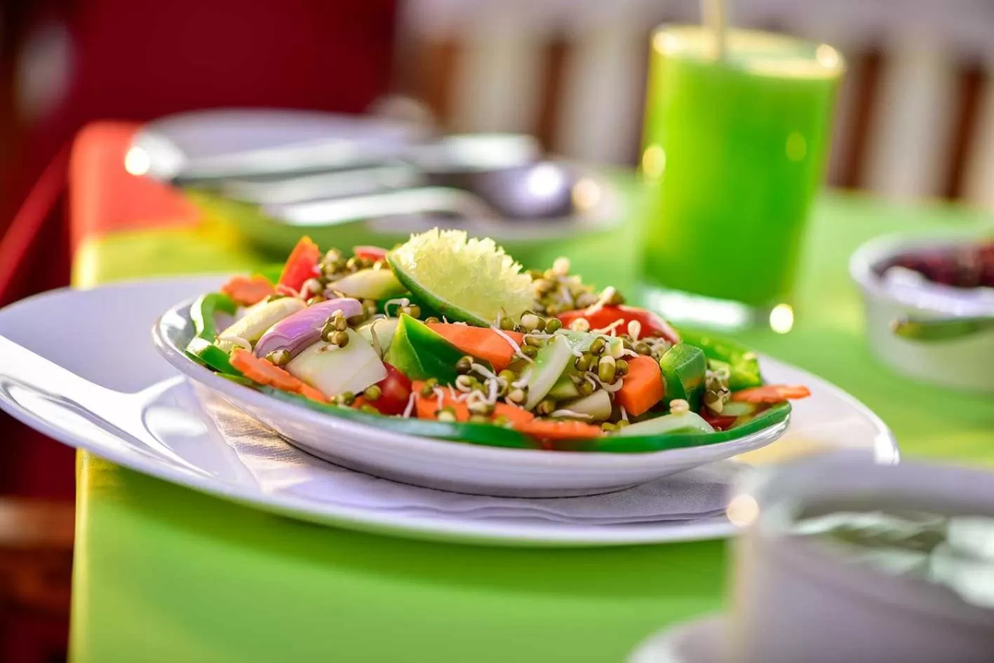 Food and drinks in Beach and Lake Ayurvedic Resort, Kovalam