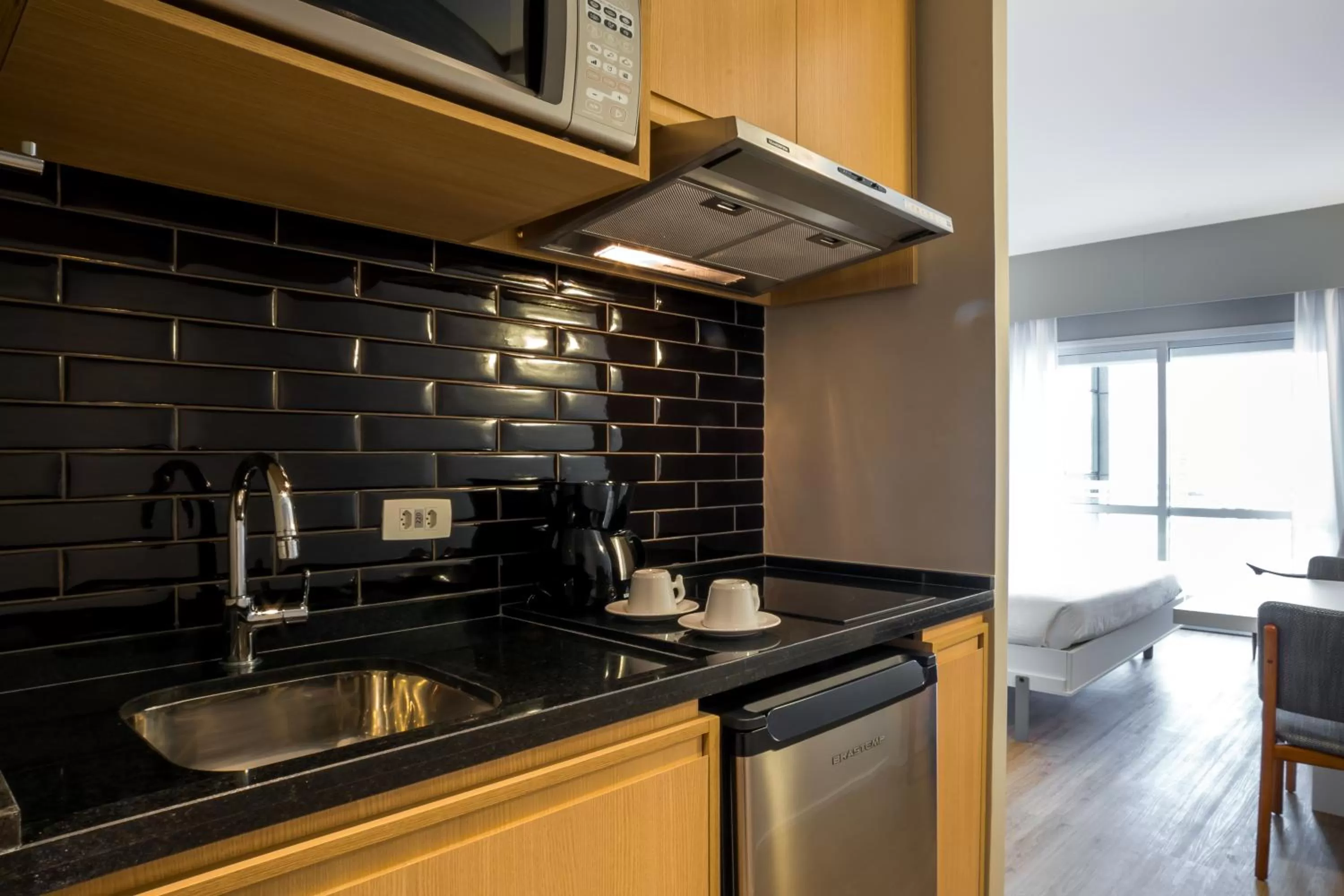 Kitchen or kitchenette in Aparthotel Adagio Sao Bernardo Do Campo