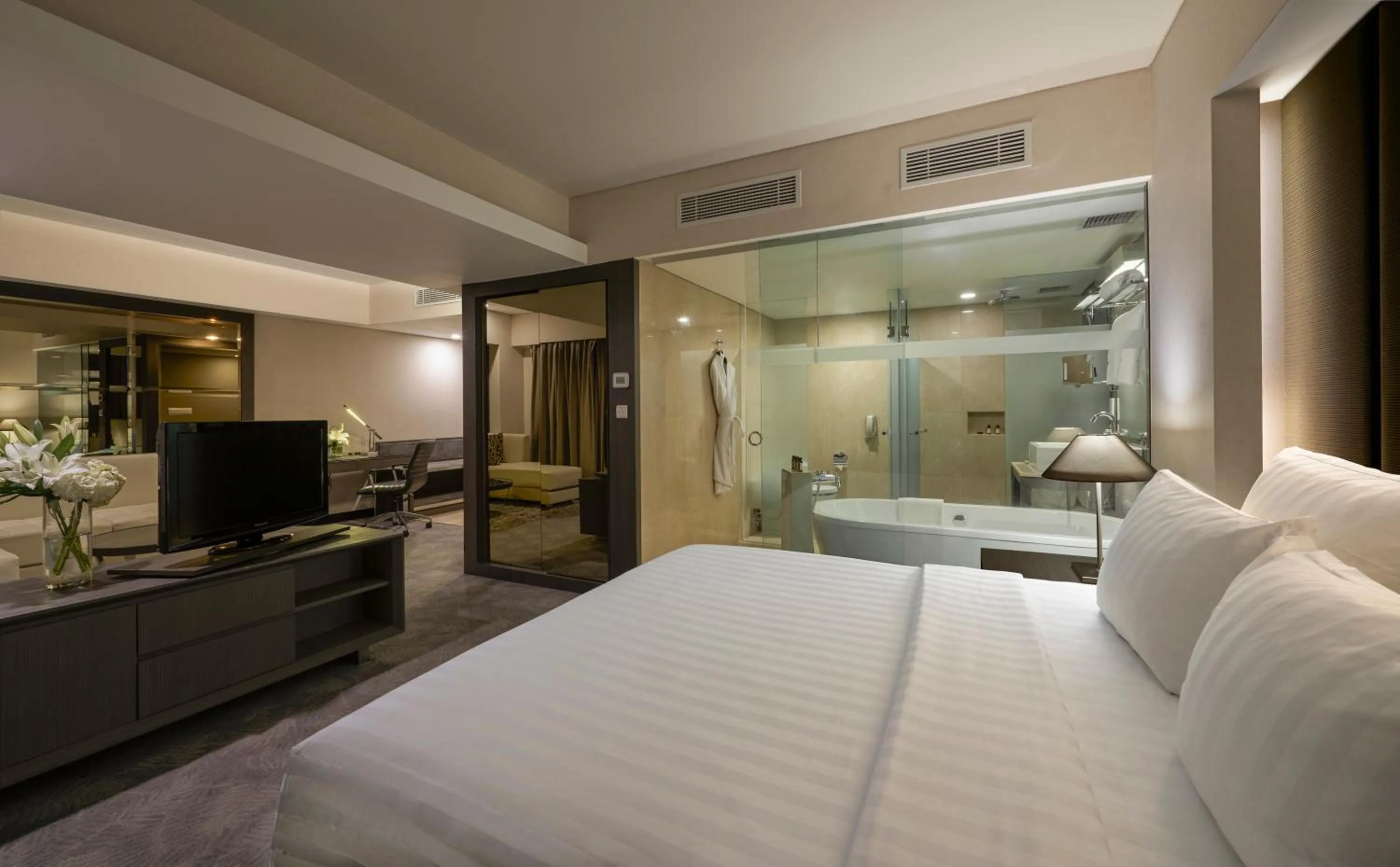 Bed in Pullman Jakarta Indonesia