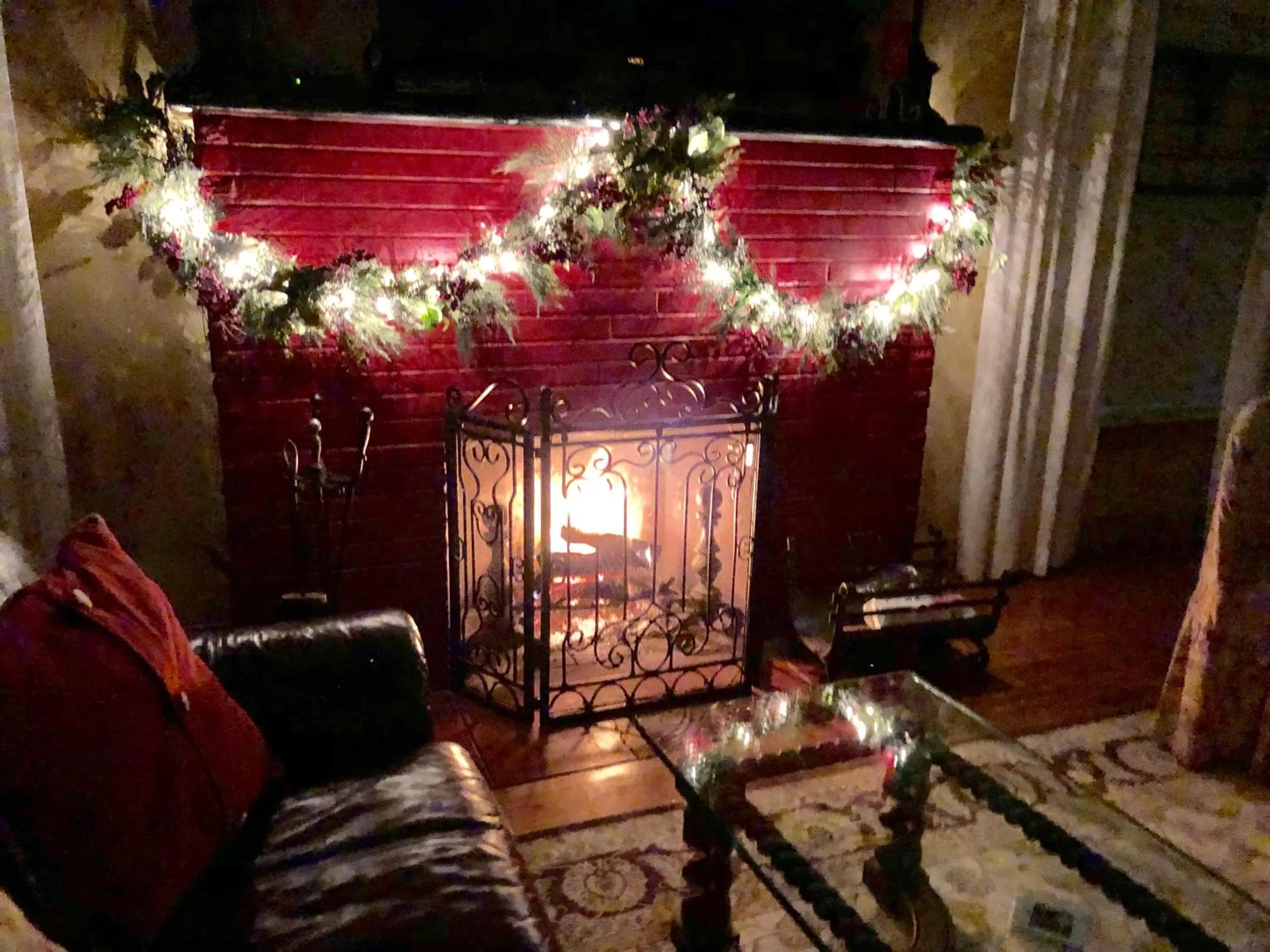 Seating area in The Old Liberty Schoolhouse
