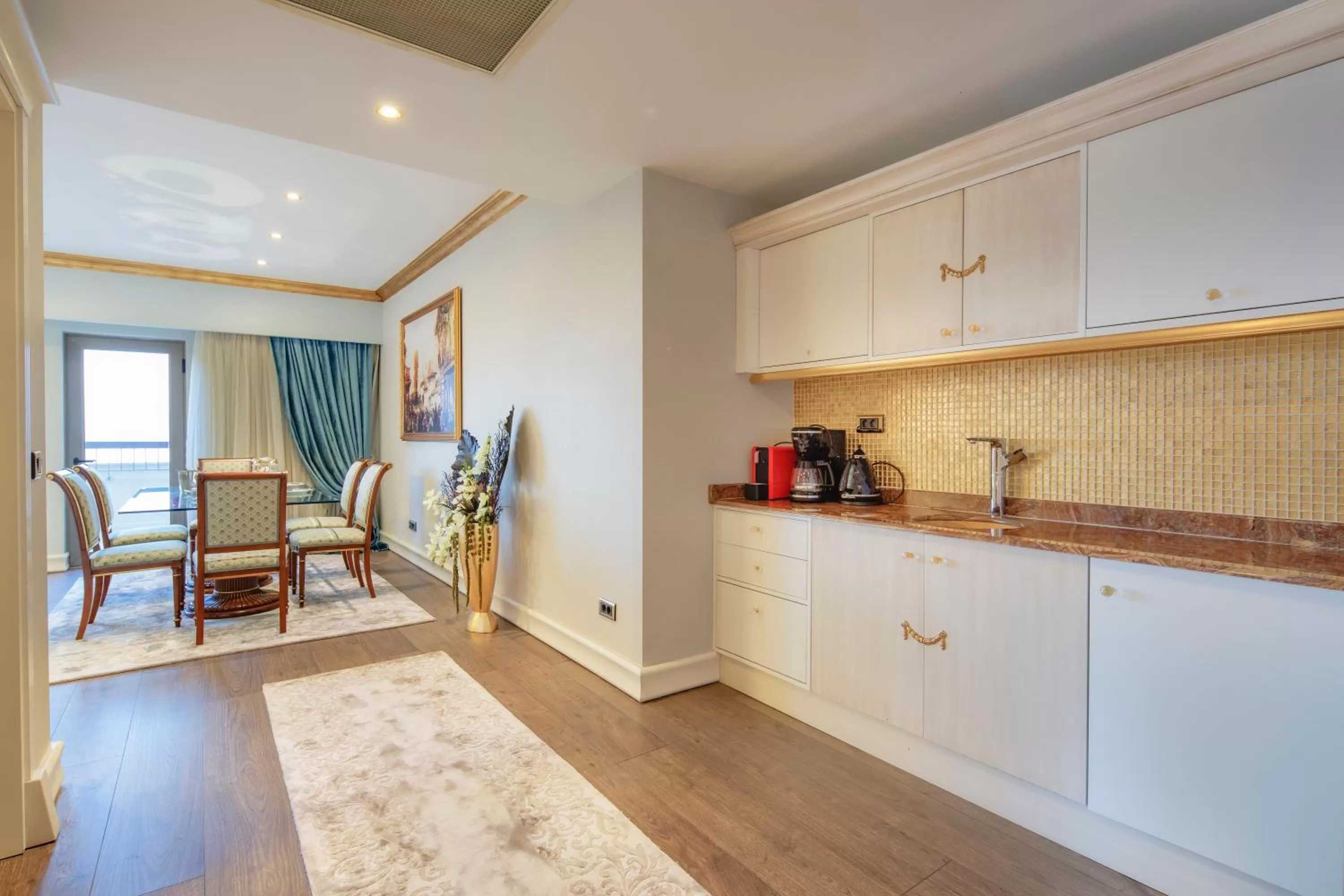 Kitchen or kitchenette in Royal Teos Thermal Resort Clinic & Spa - Halal Hotel