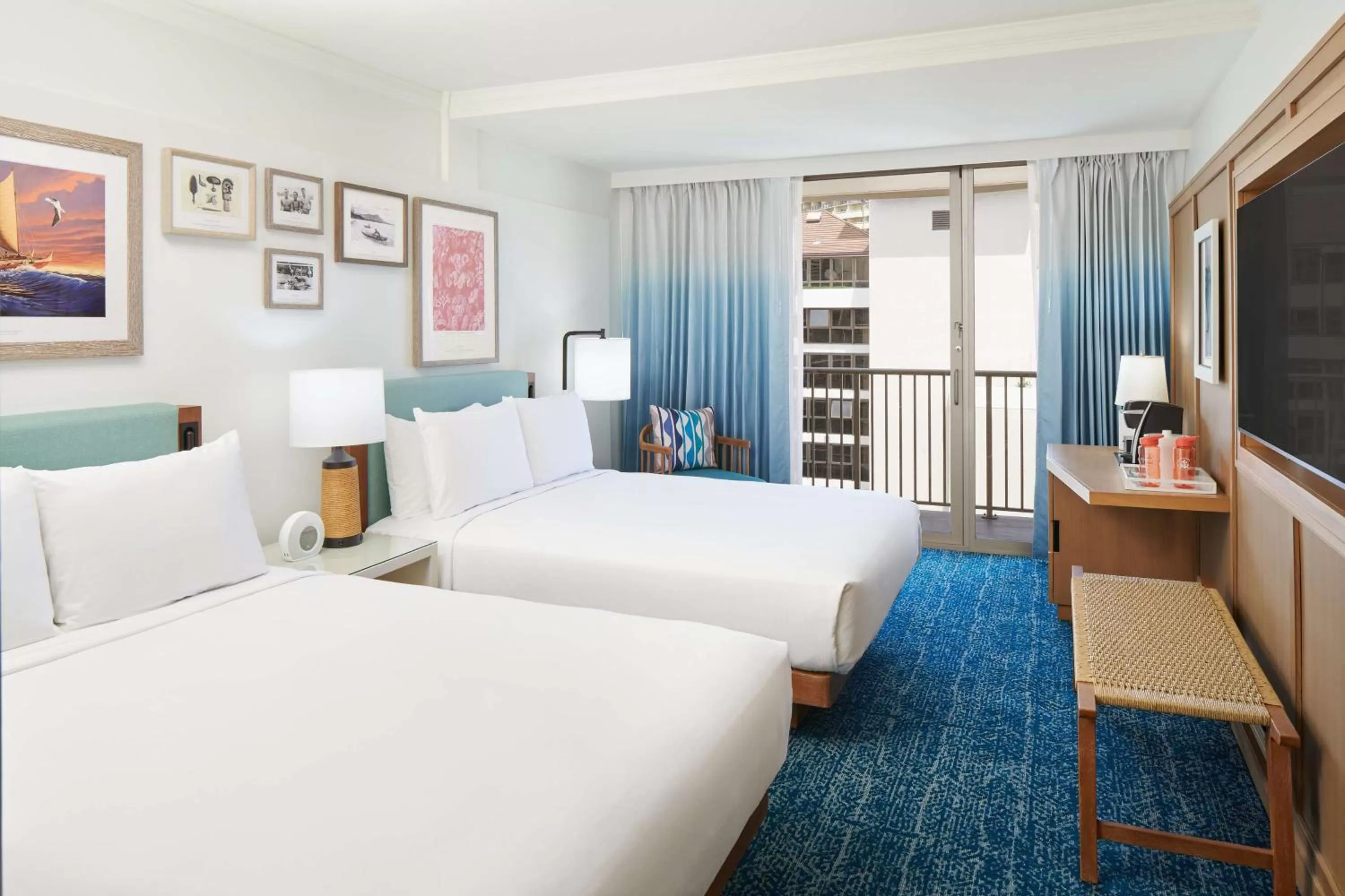 Partial Ocean View 2 Queen Beds in OUTRIGGER Reef Waikiki Beach Resort