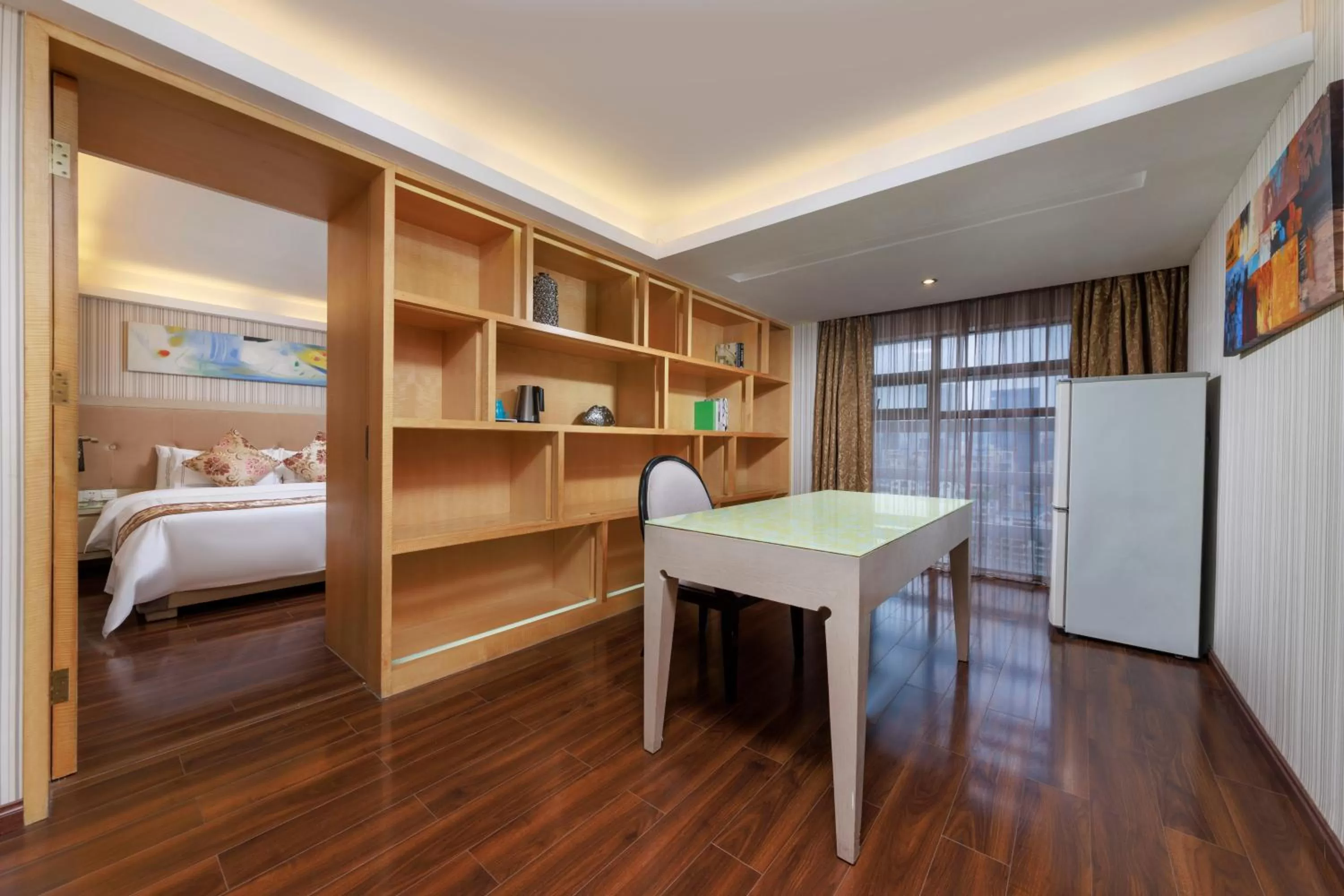 Library, Bed in Sunflower Hotel &Residence, Futian Port Branch