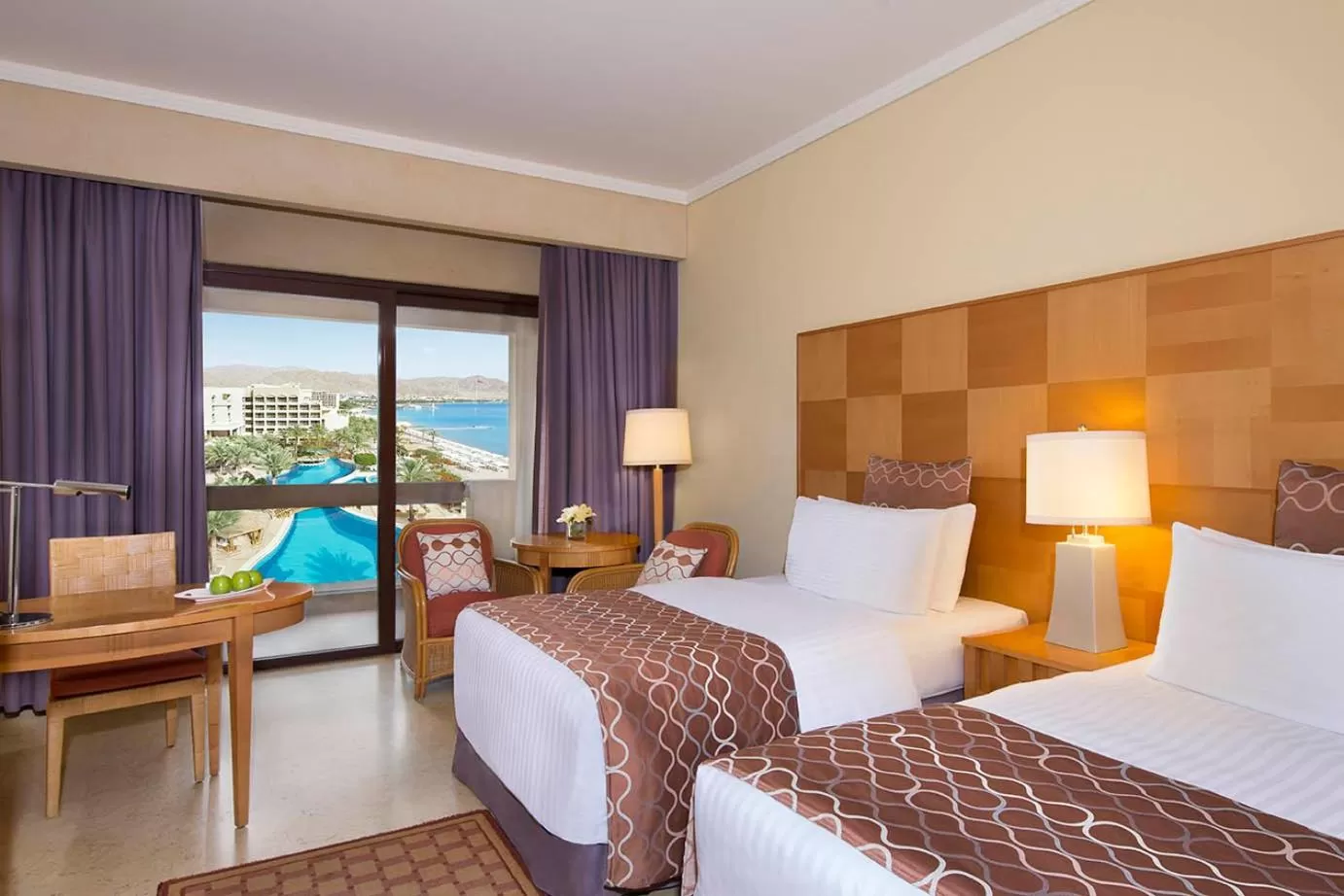 Pool view, Bed in InterContinental Aqaba by IHG