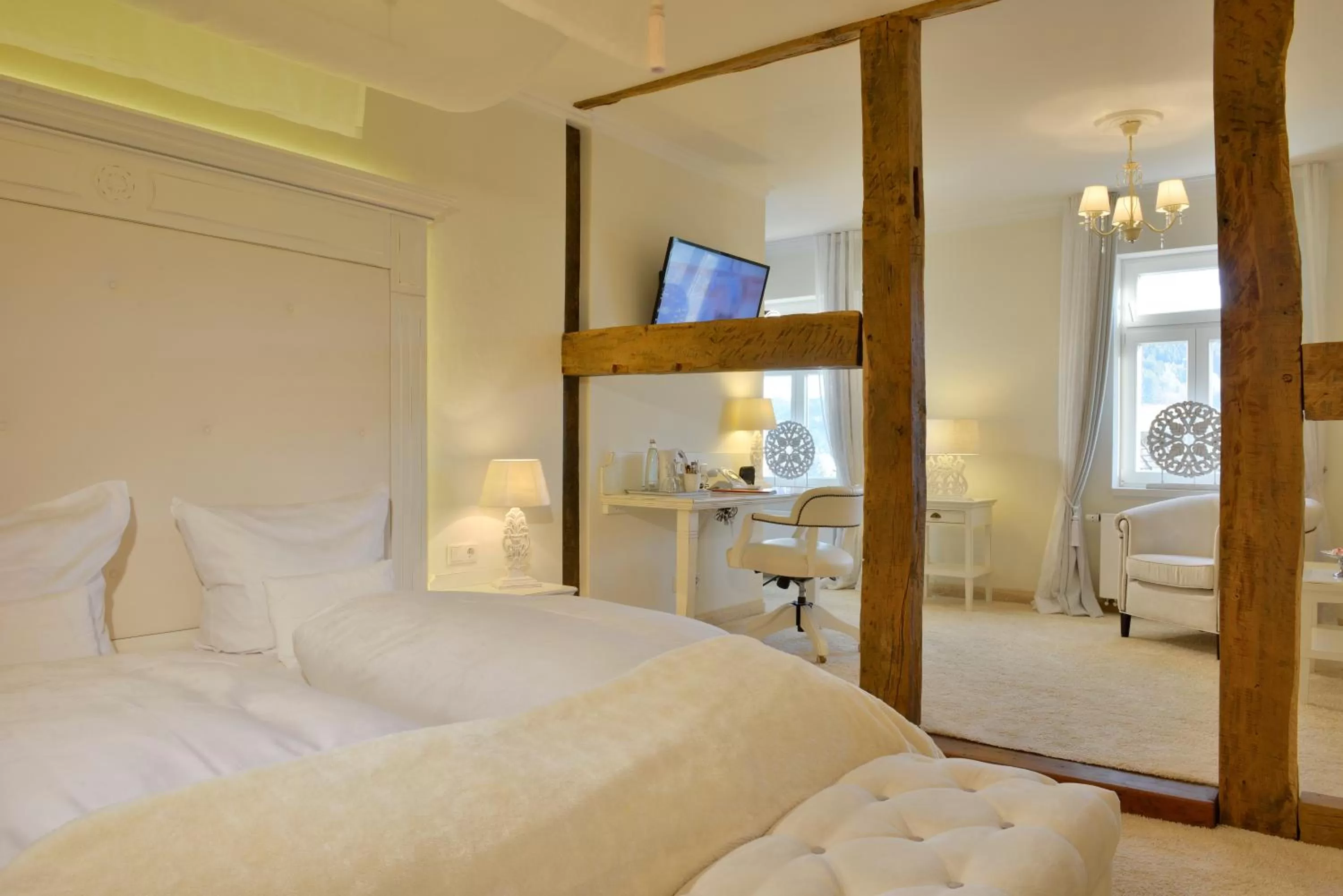 Bedroom, Bed in Hotel Alte Schule