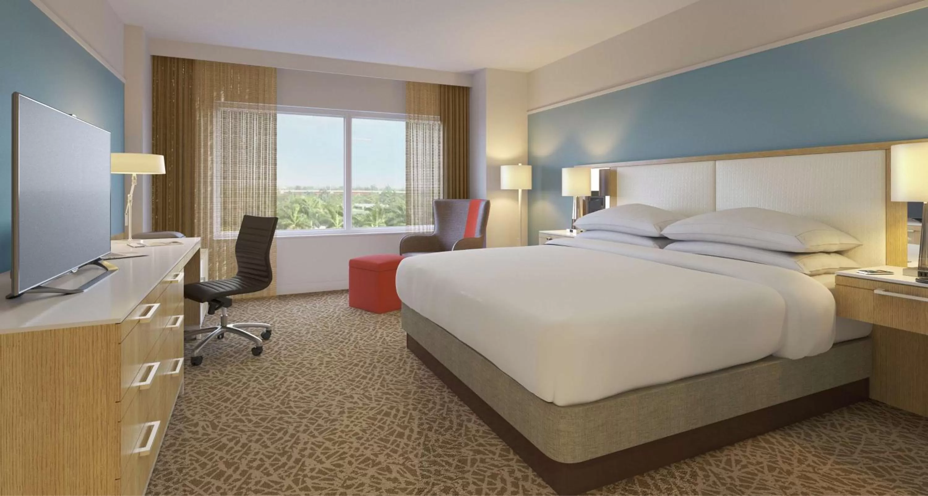 Bedroom, Bed in Hilton Miami Dadeland