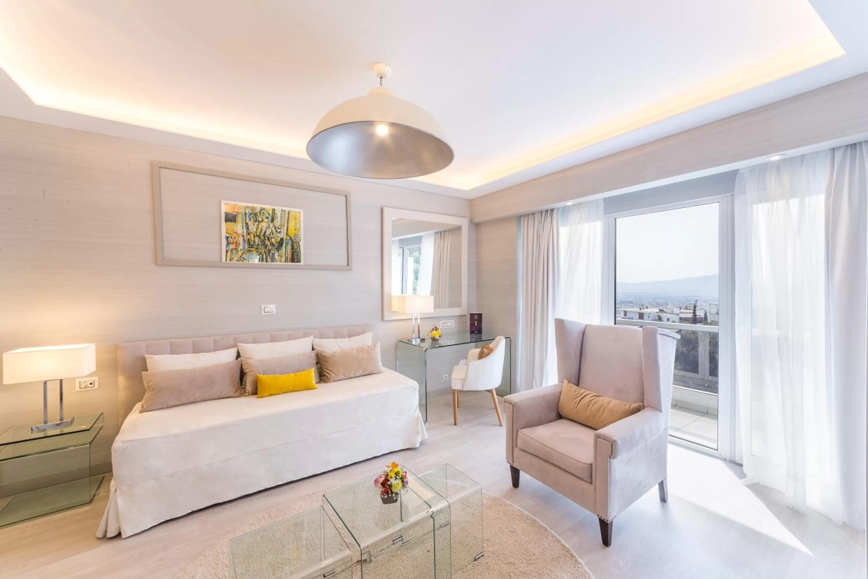 View (from property/room), Bed in St George Lycabettus Lifestyle Hotel